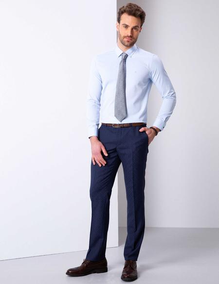 Açık Mavi Slim Fit Uzun Kollu Gömlek - 50203503010