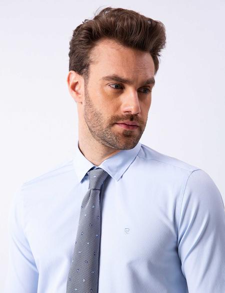 Açık Mavi Slim Fit Uzun Kollu Gömlek - 50203503010