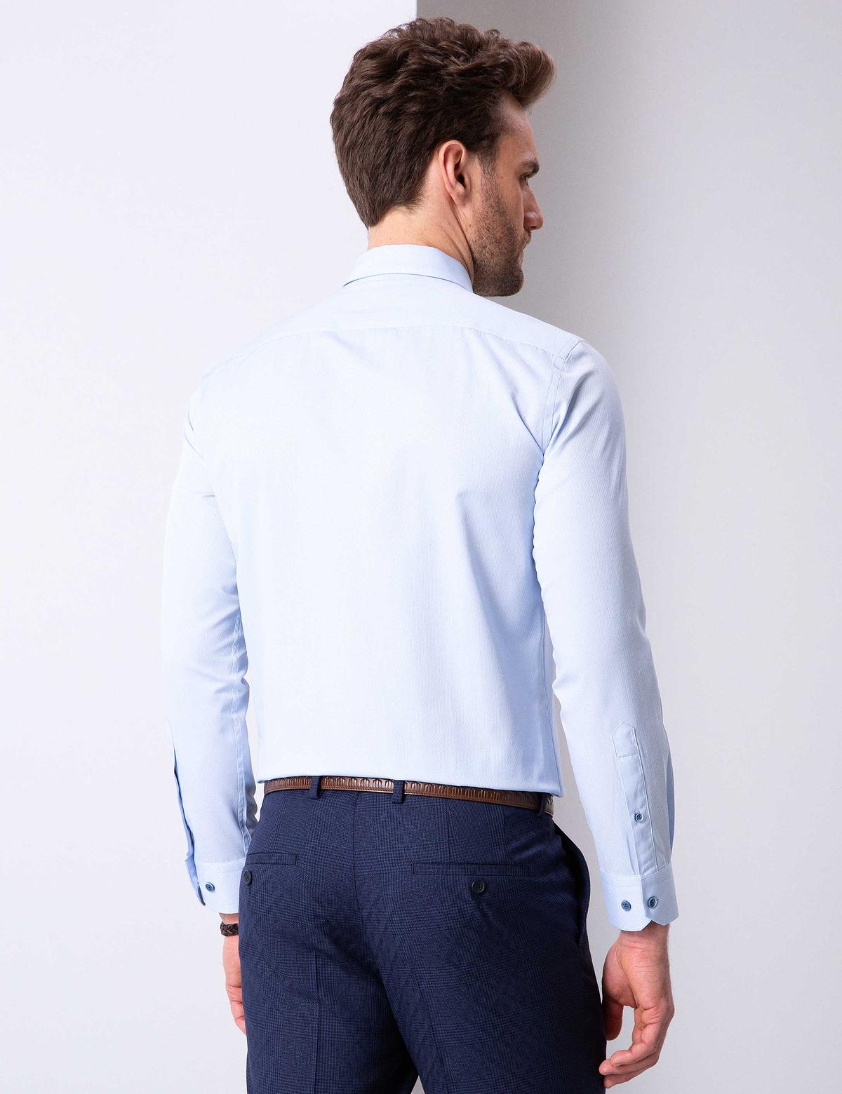 Açık Mavi Slim Fit Uzun Kollu Gömlek - 50203503010
