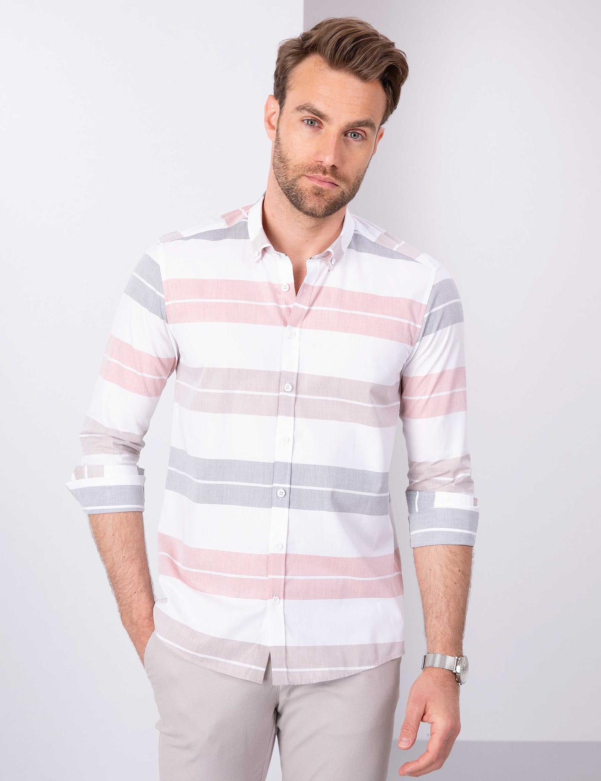 Turuncu Slim Fit Gömlek