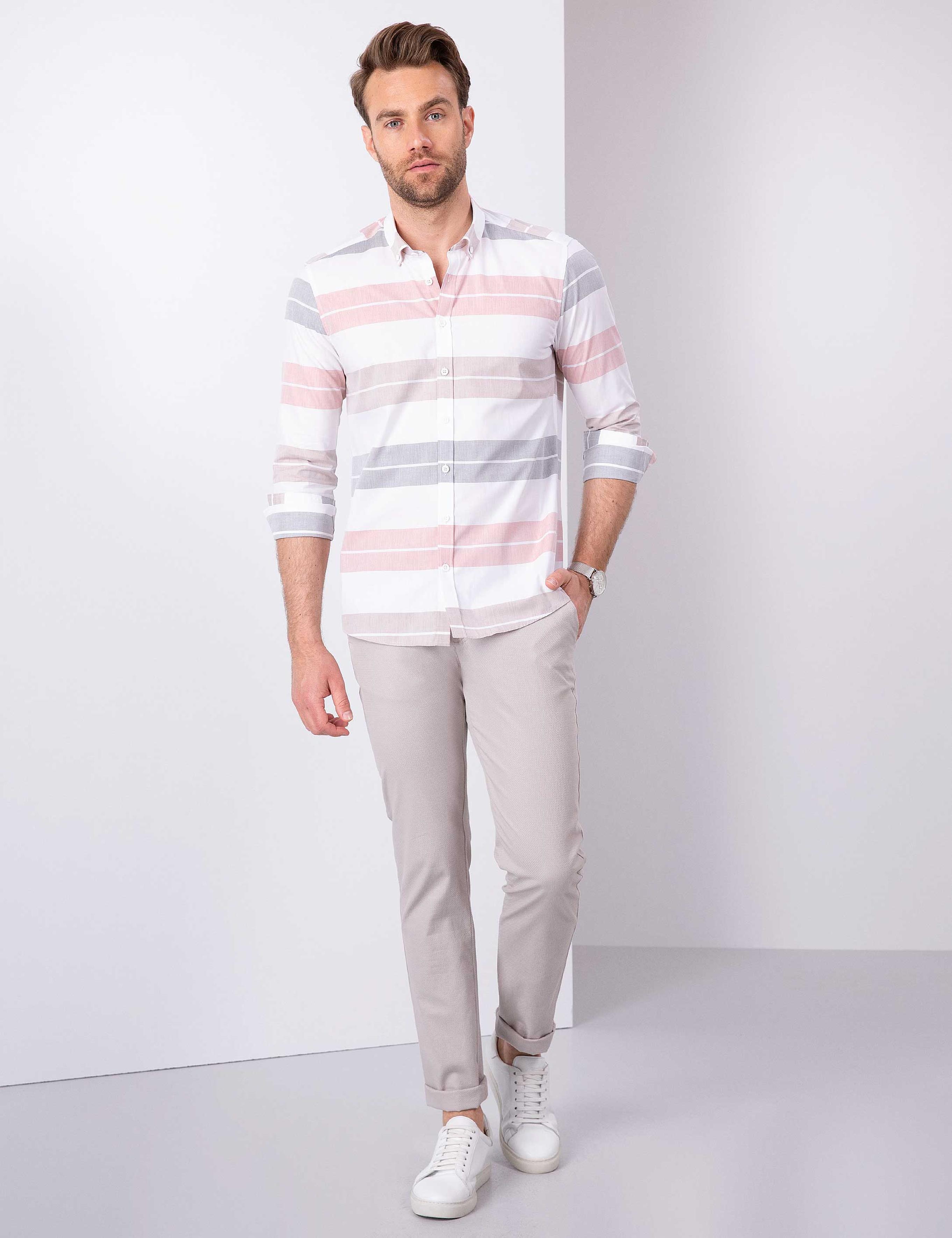 Turuncu Slim Fit Gömlek