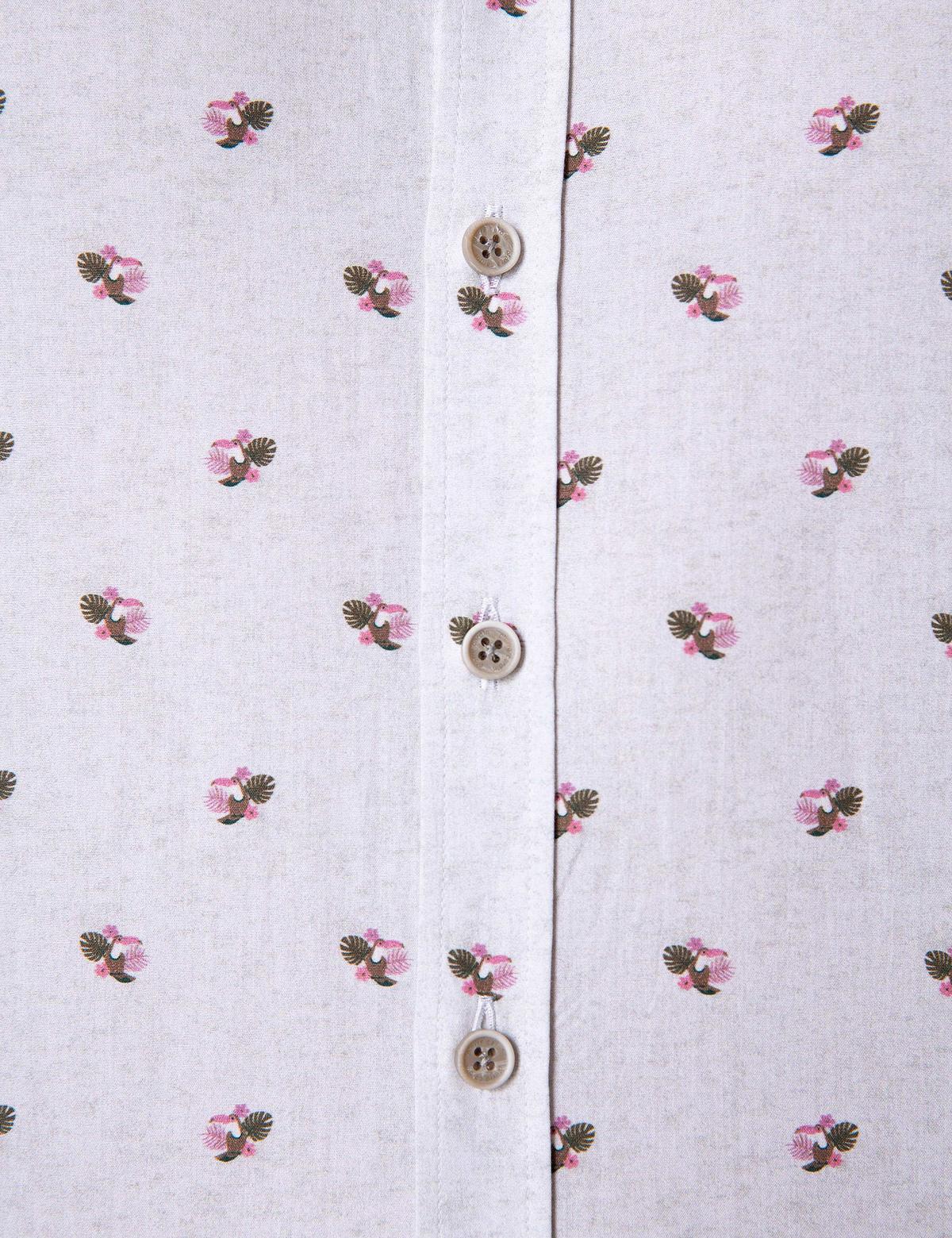 Açık Gri Slim Fit Uzun Kollu Gömlek - 50203516001