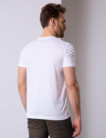 Beyaz Slim Fit Basic Tişört - 50203545009