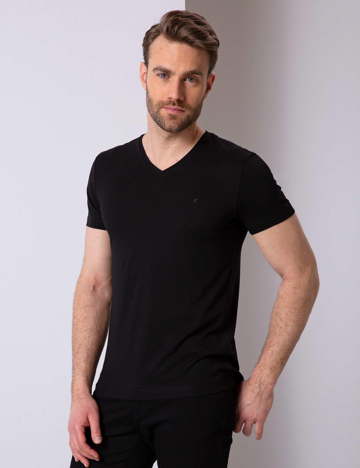 Siyah Slim Fit Basic Tişört