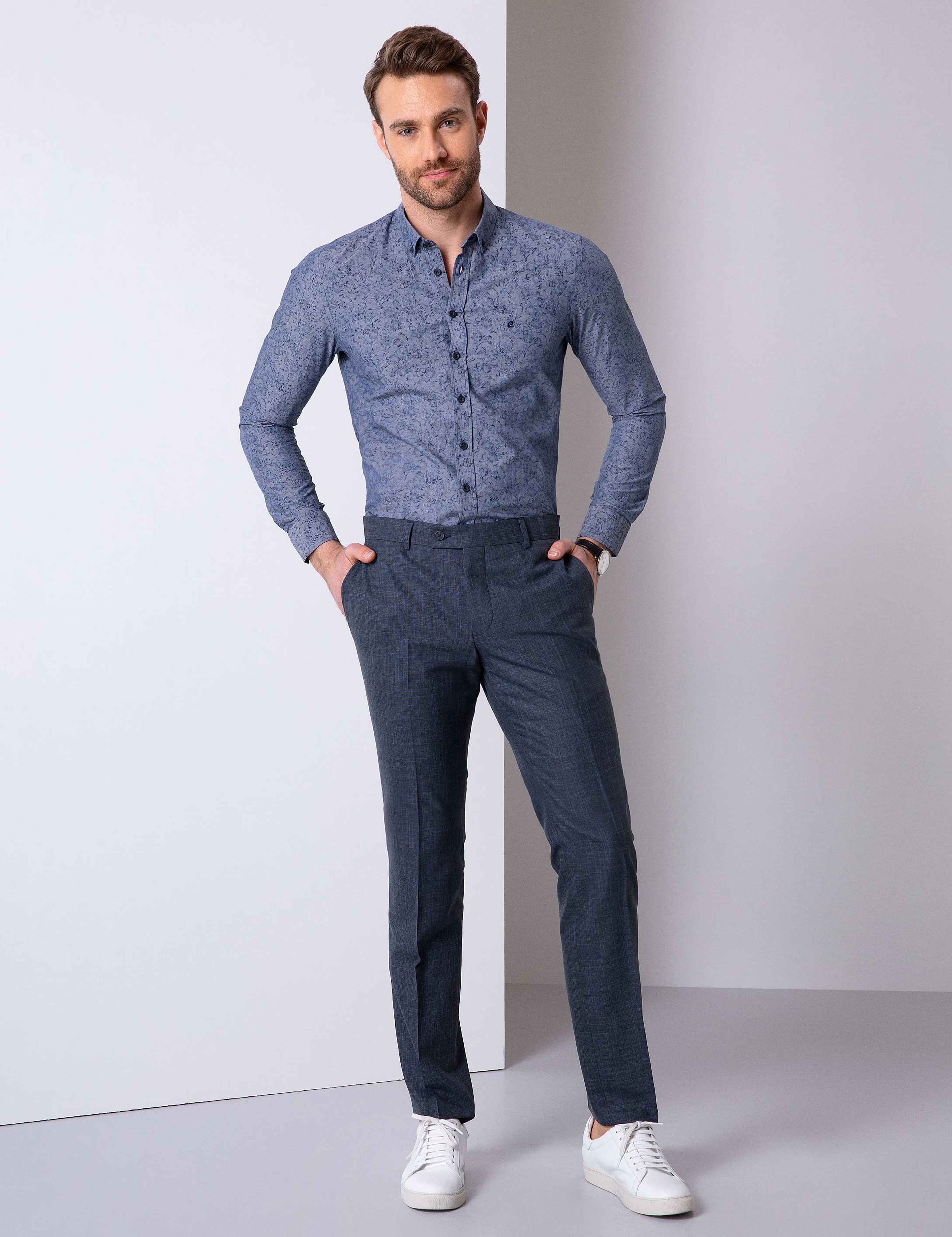 Lacivert Slim Fit Gömlek - Image 2