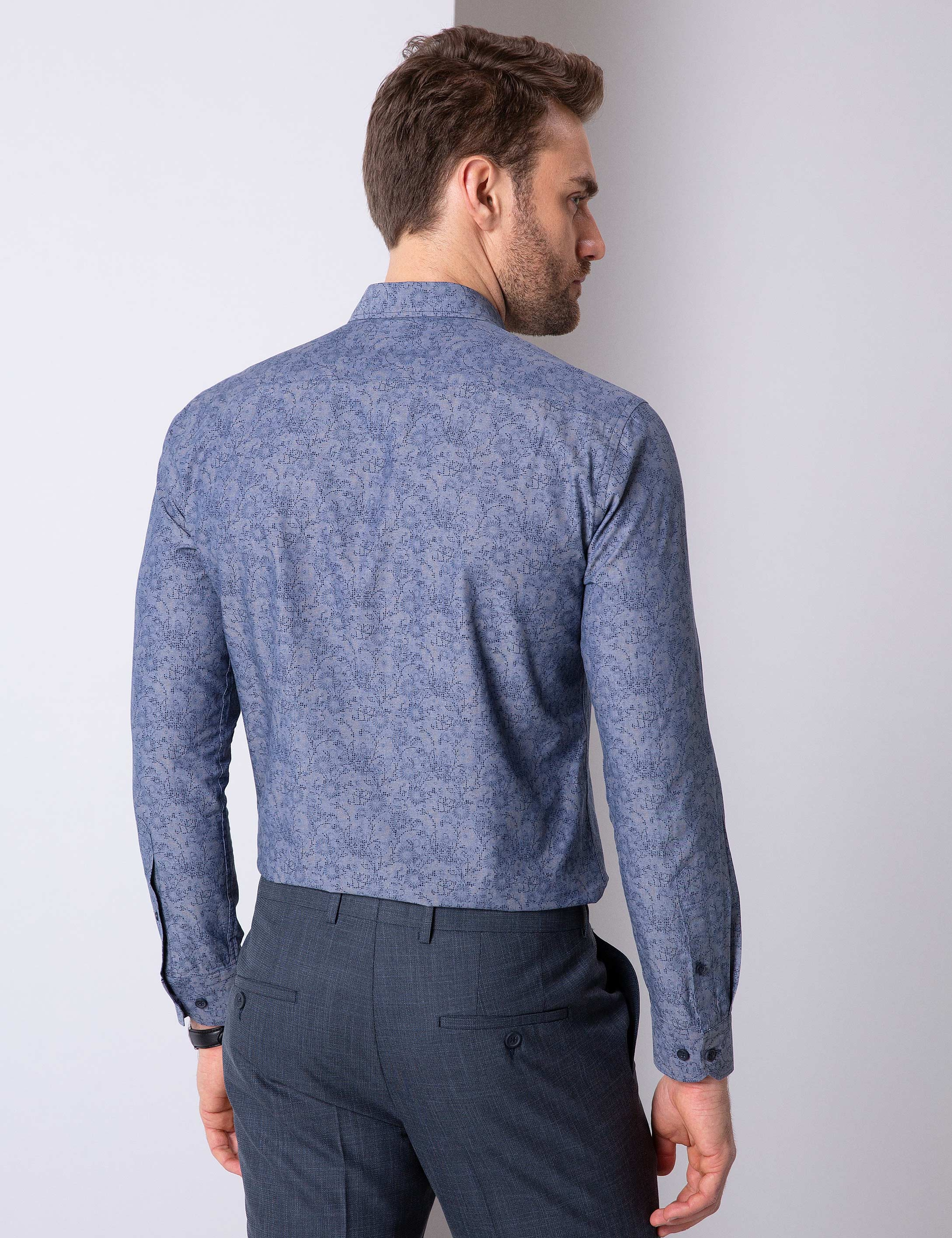 Lacivert Slim Fit Gömlek
