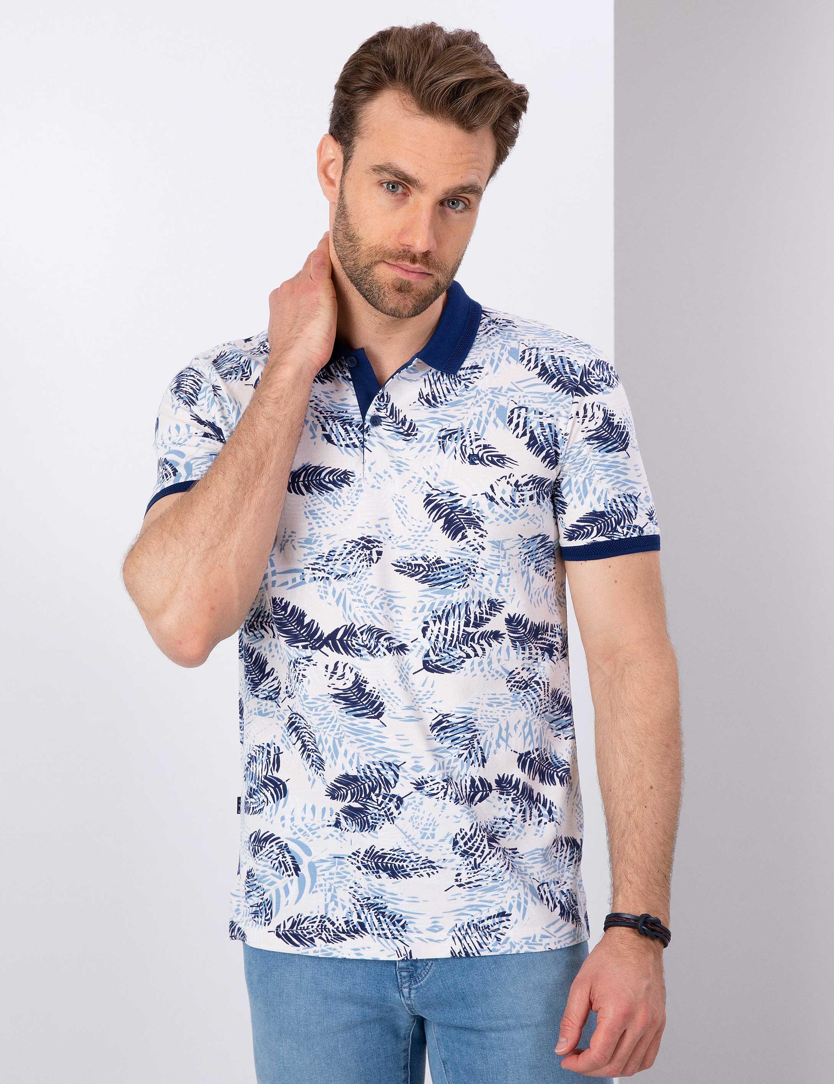 Lacivert Slim Fit Polo Yaka T-Shirt