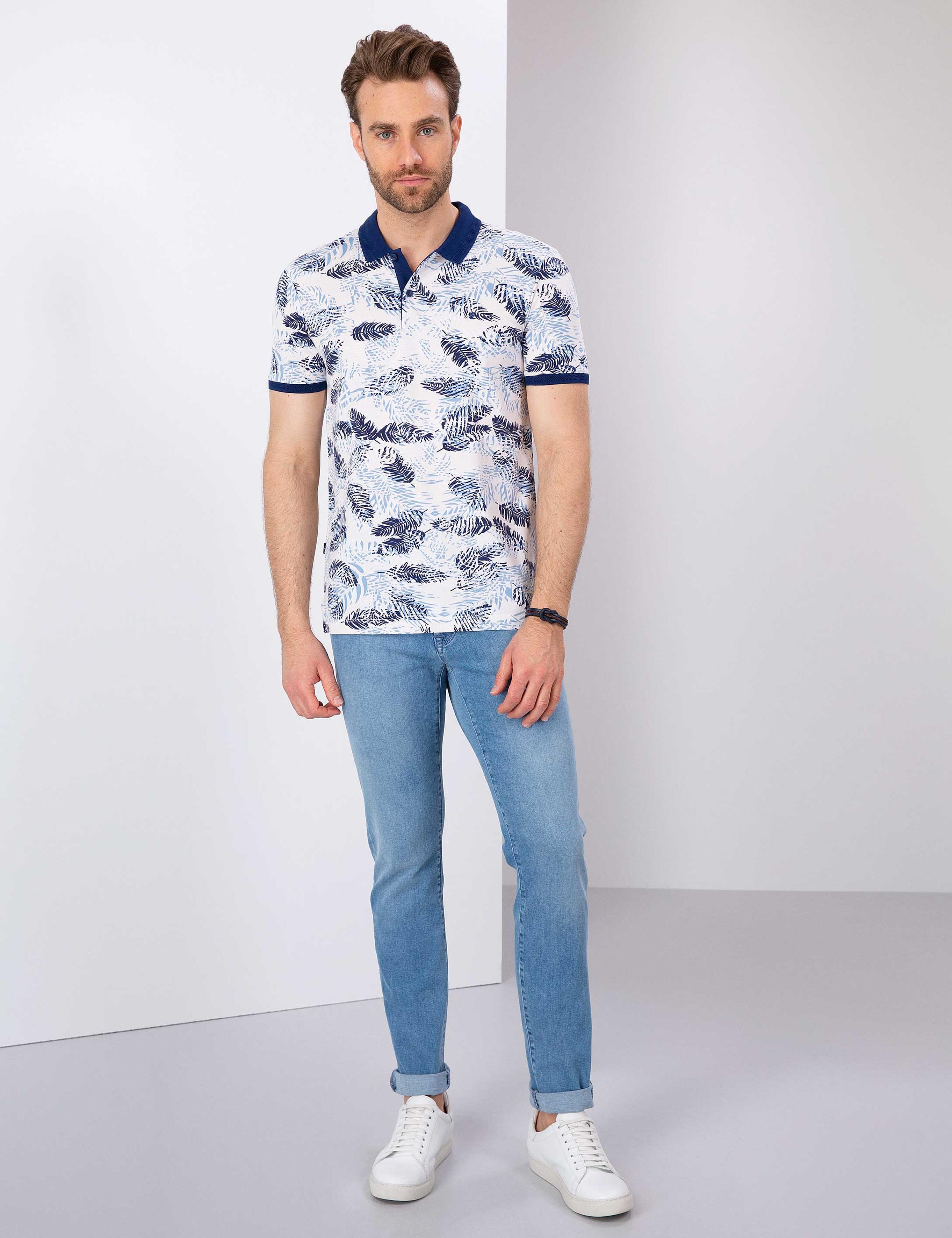 Lacivert Slim Fit Polo Yaka T-Shirt