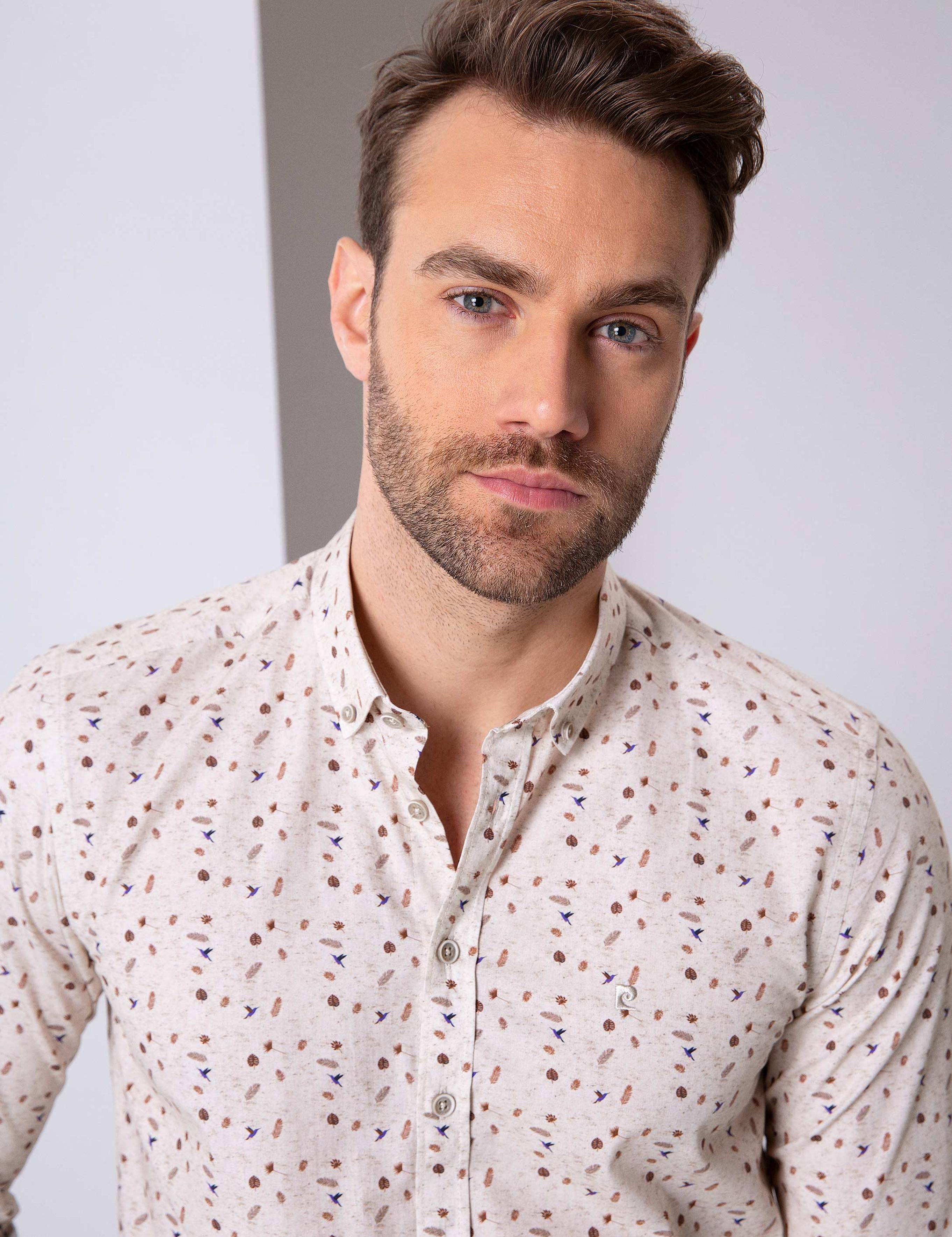 Bej Slim Fit Gömlek