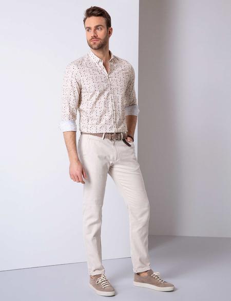 Bej Slim Fit Gömlek - 50203561008