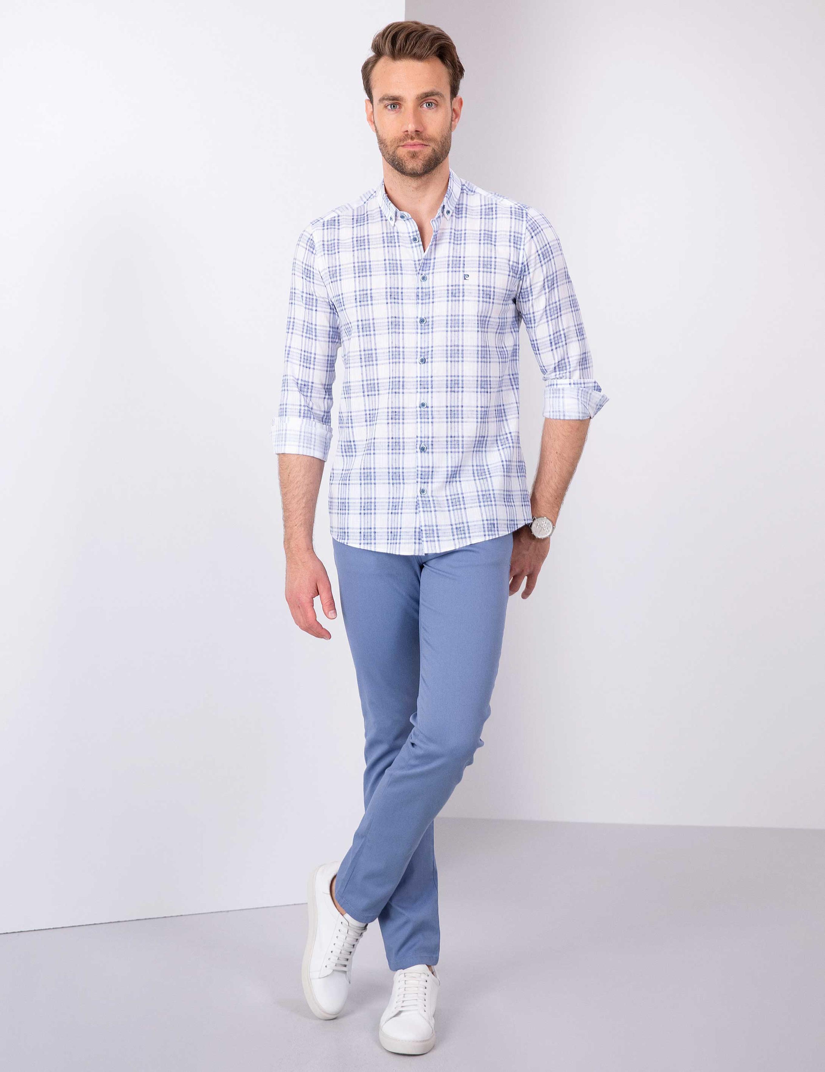 Mavi Slim Fit Uzun Kollu Gömlek