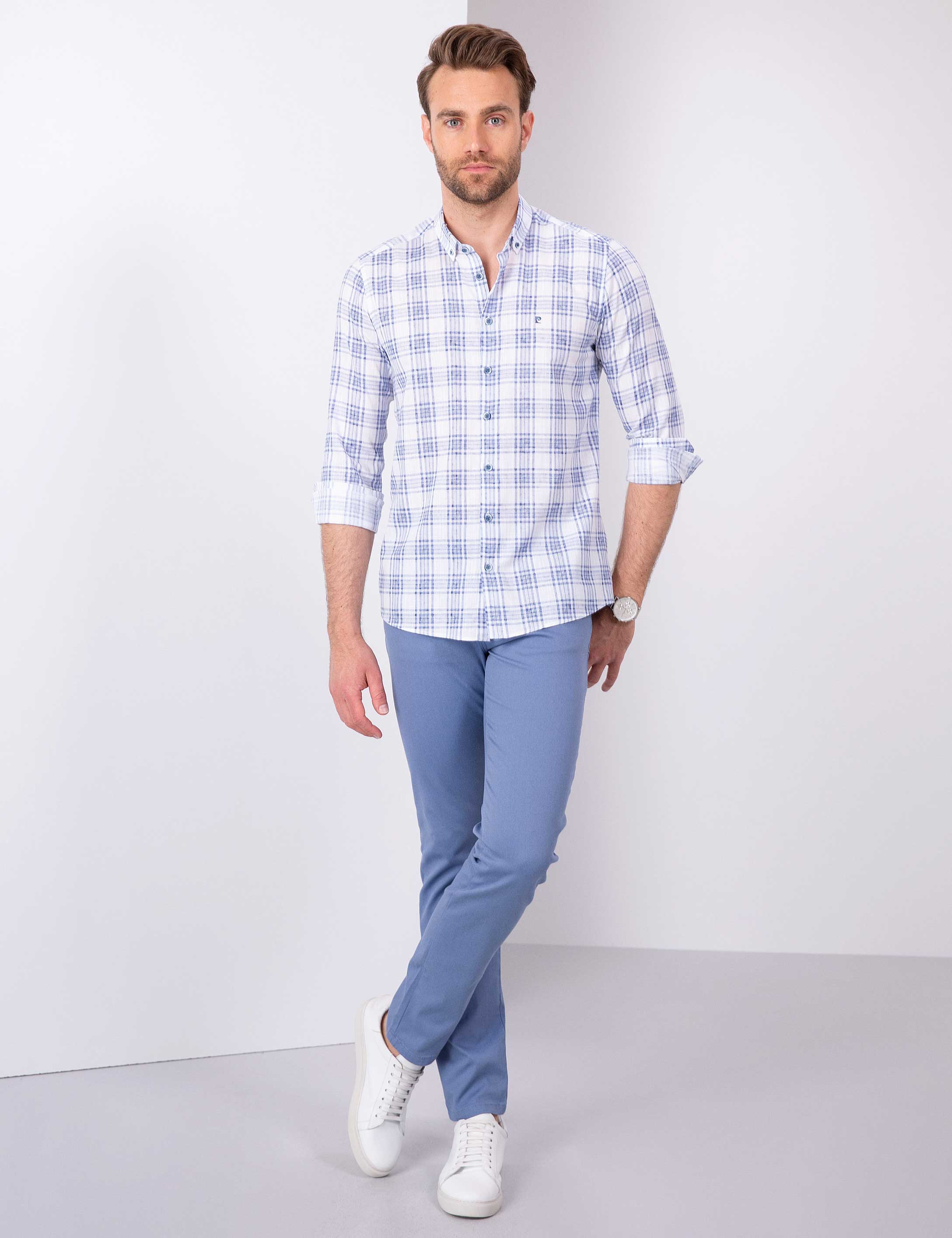Mavi Slim Fit Uzun Kollu Gömlek