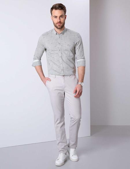 Haki Slim Fit Uzun Kollu Gömlek - 50203565010