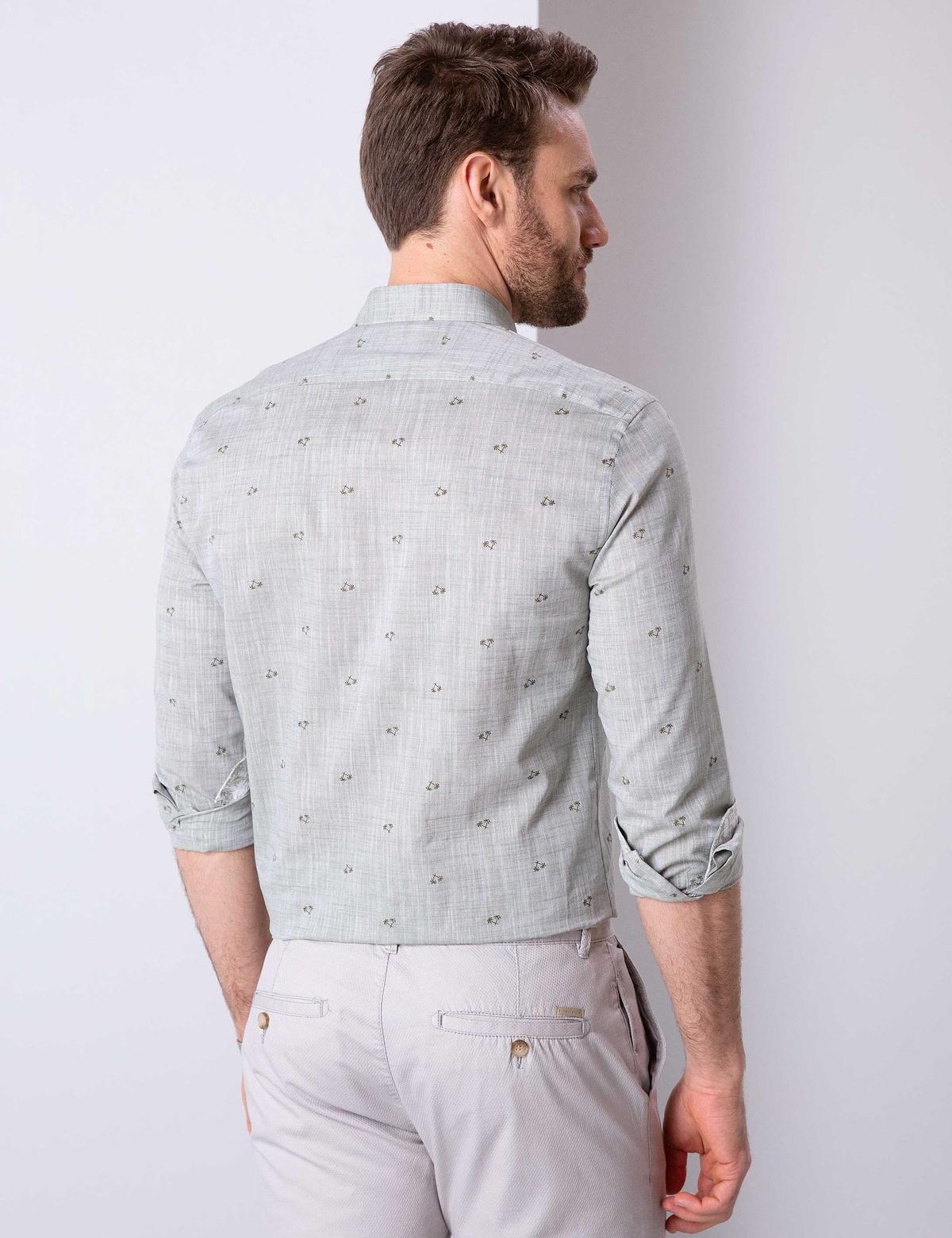 Haki Slim Fit Uzun Kollu Gömlek - 50203565010