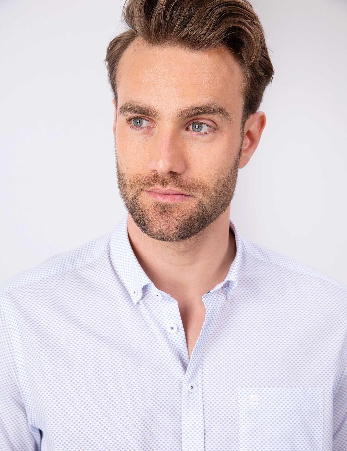 Beyaz Regular Fit Kısa Kollu Gömlek - 50203578005