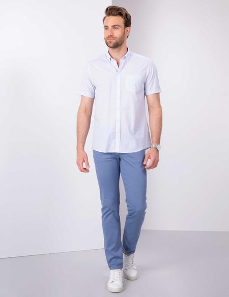 Beyaz Regular Fit Kısa Kollu Gömlek - 50203578005