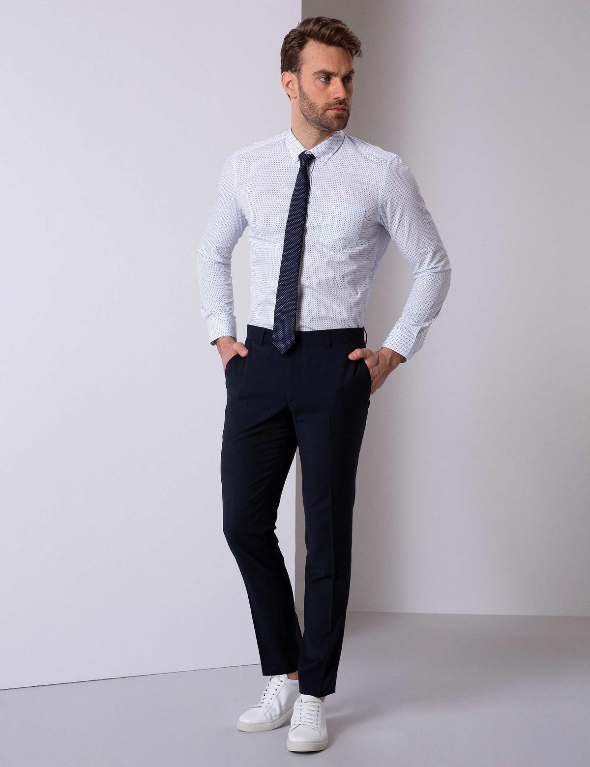 Beyaz Regular Fit Uzun Kollu Gömlek - 50203579005