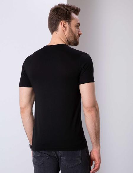 Siyah Slim Fit Basic Tişört - 50203592016