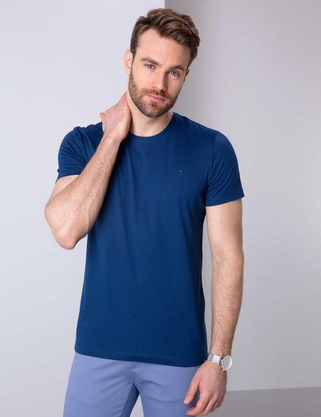 Lacivert Slim Fit Basic Tişört - 50203592026