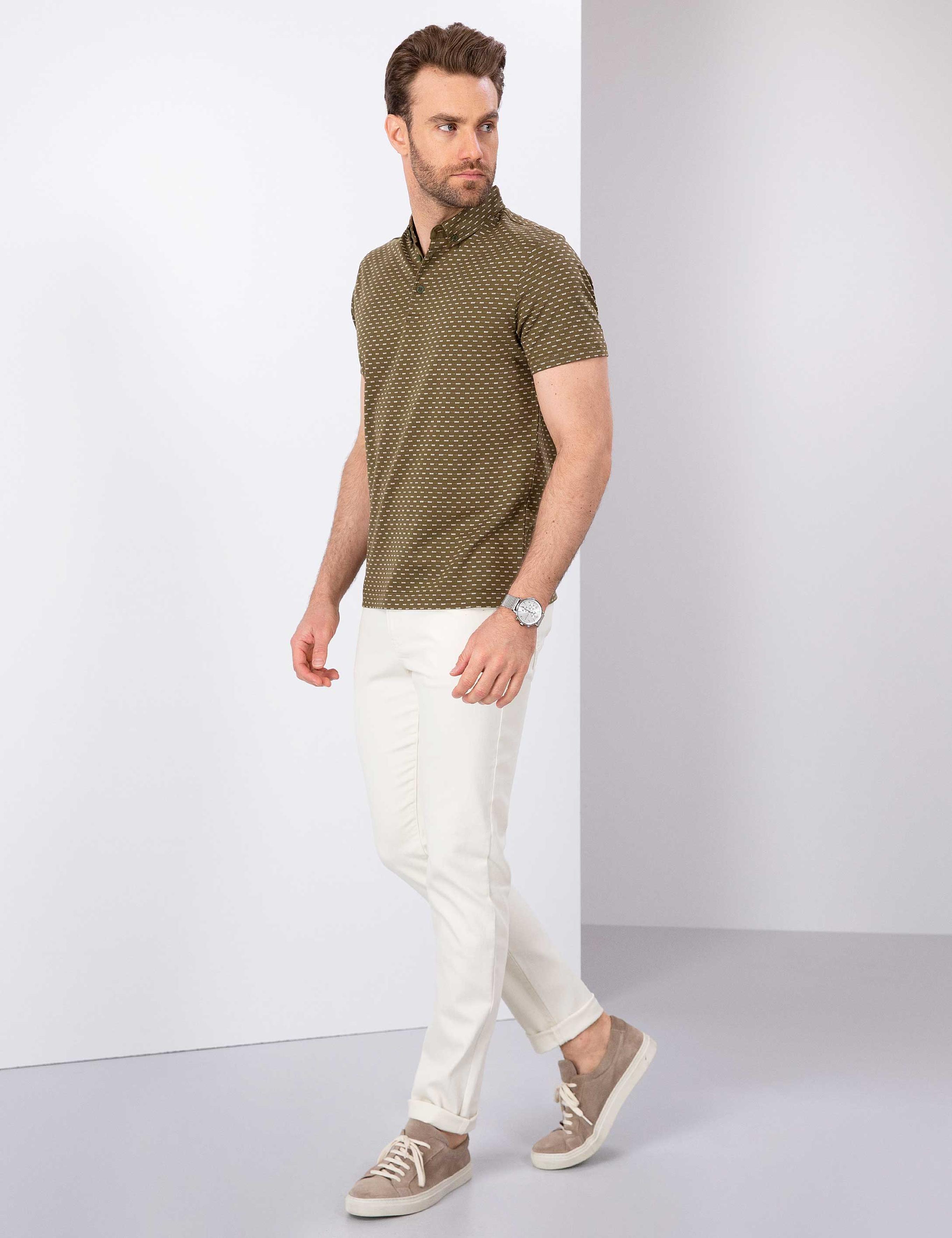 Ekru Slim Fit Jean Pantolon