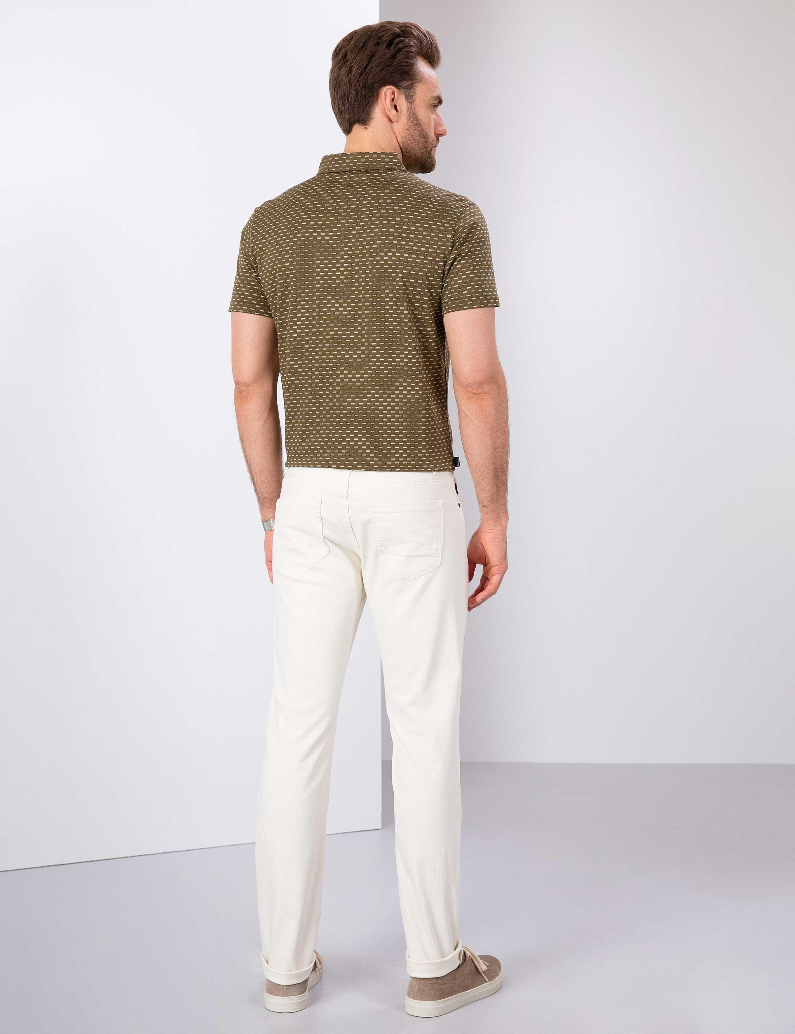 Ekru Slim Fit Jean Pantolon