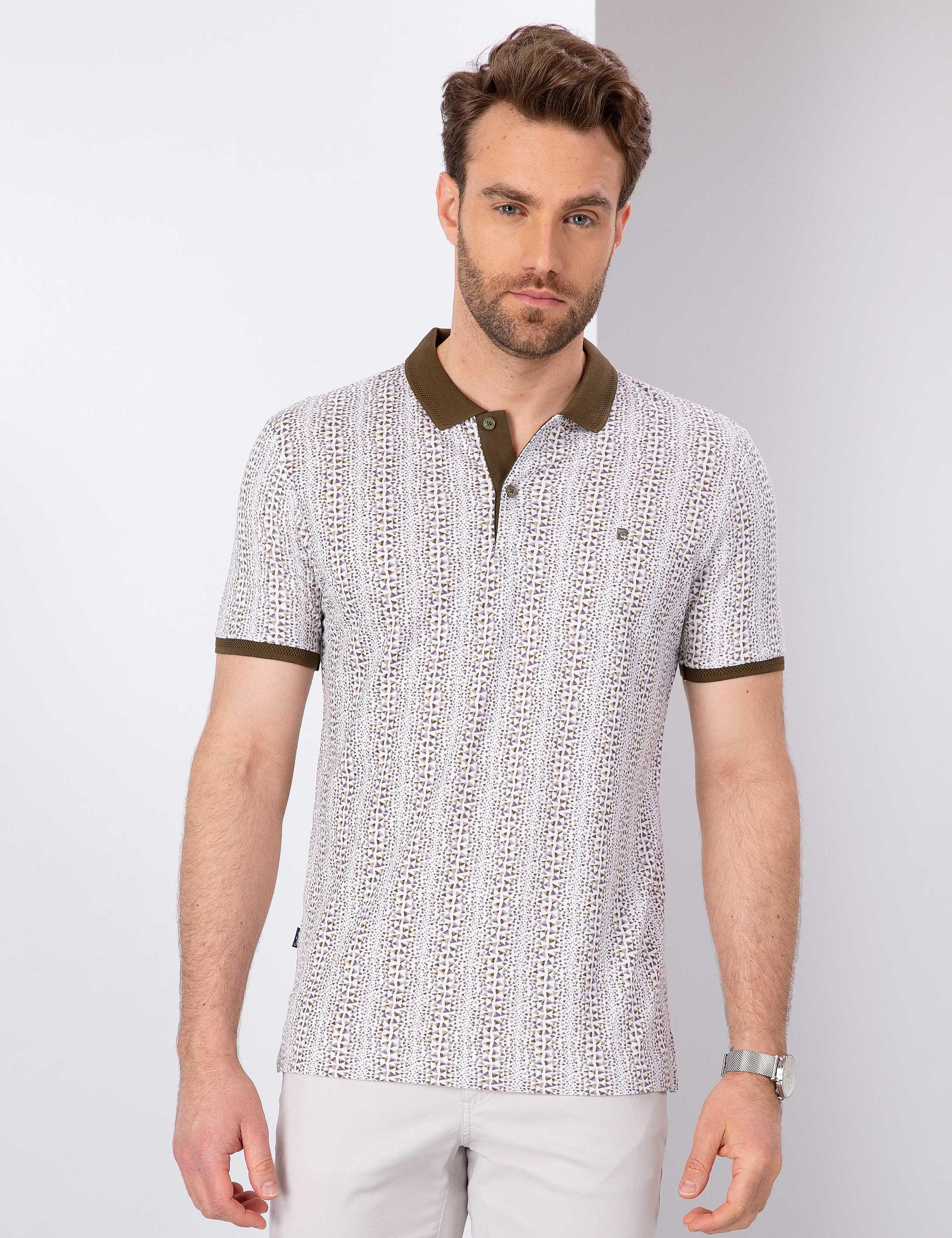 Haki Slim Fit Polo Yaka T-Shirt