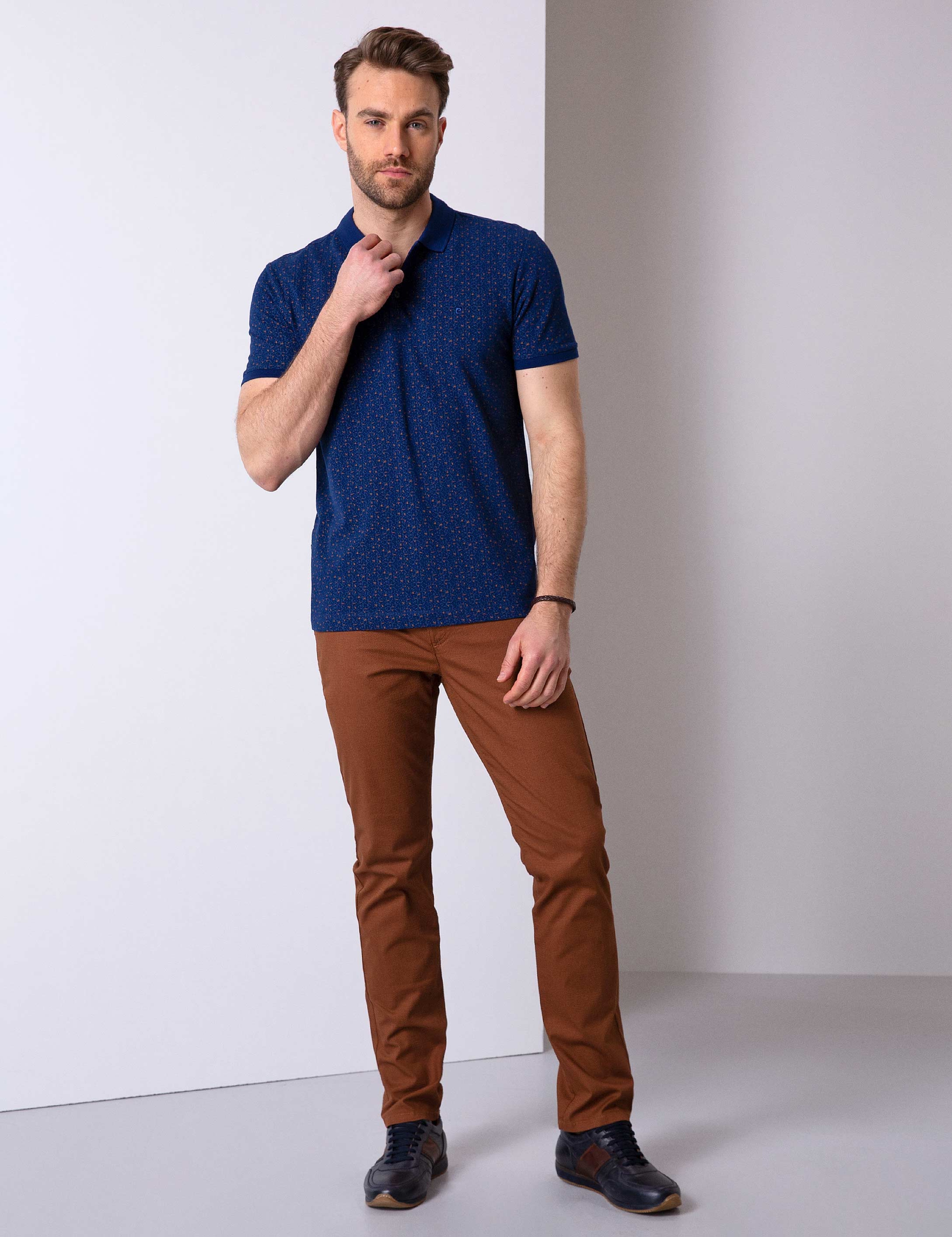Lacivert Slim Fit Polo Yaka T-Shirt - Image 2