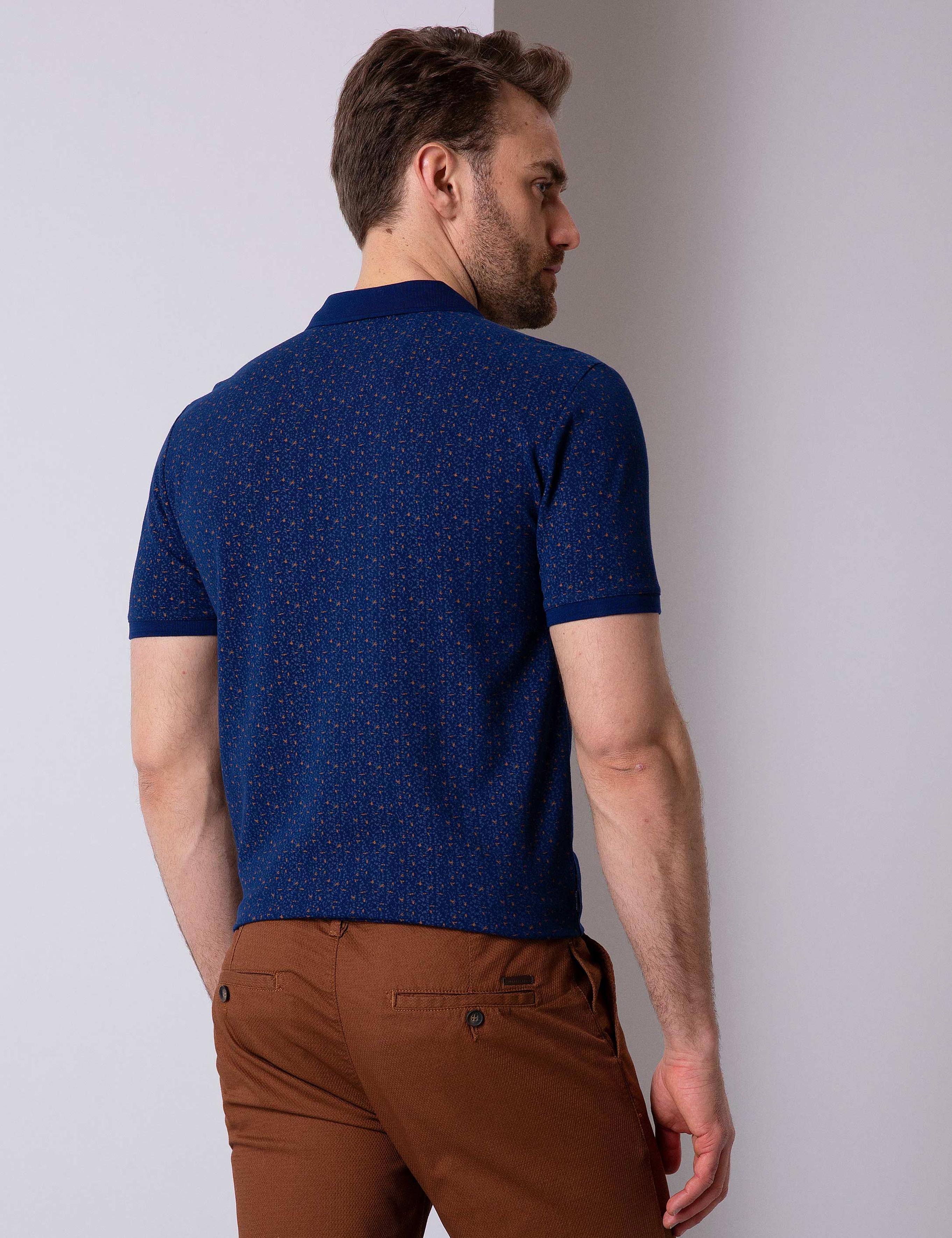 Lacivert Slim Fit Polo Yaka T-Shirt