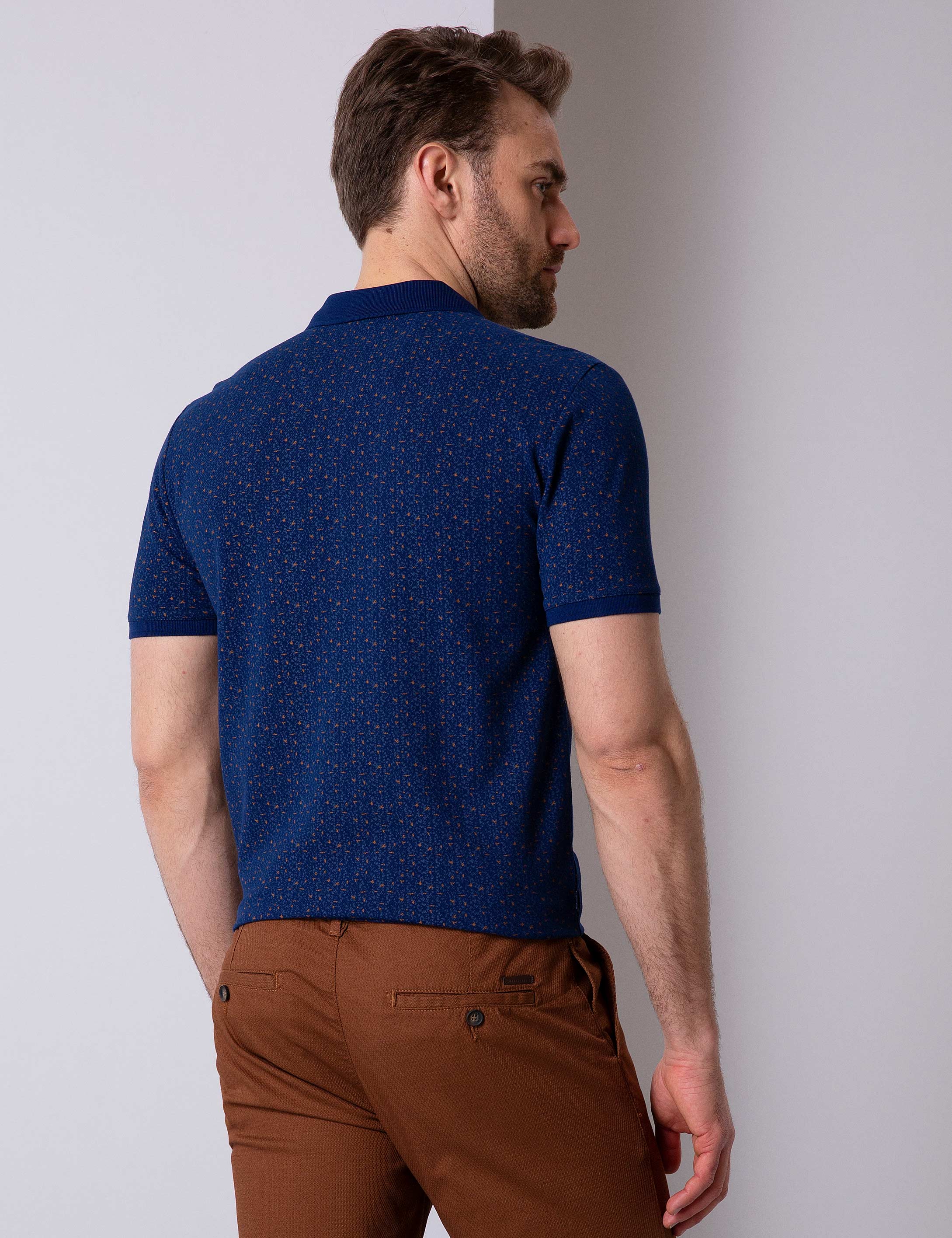 Lacivert Slim Fit Polo Yaka T-Shirt