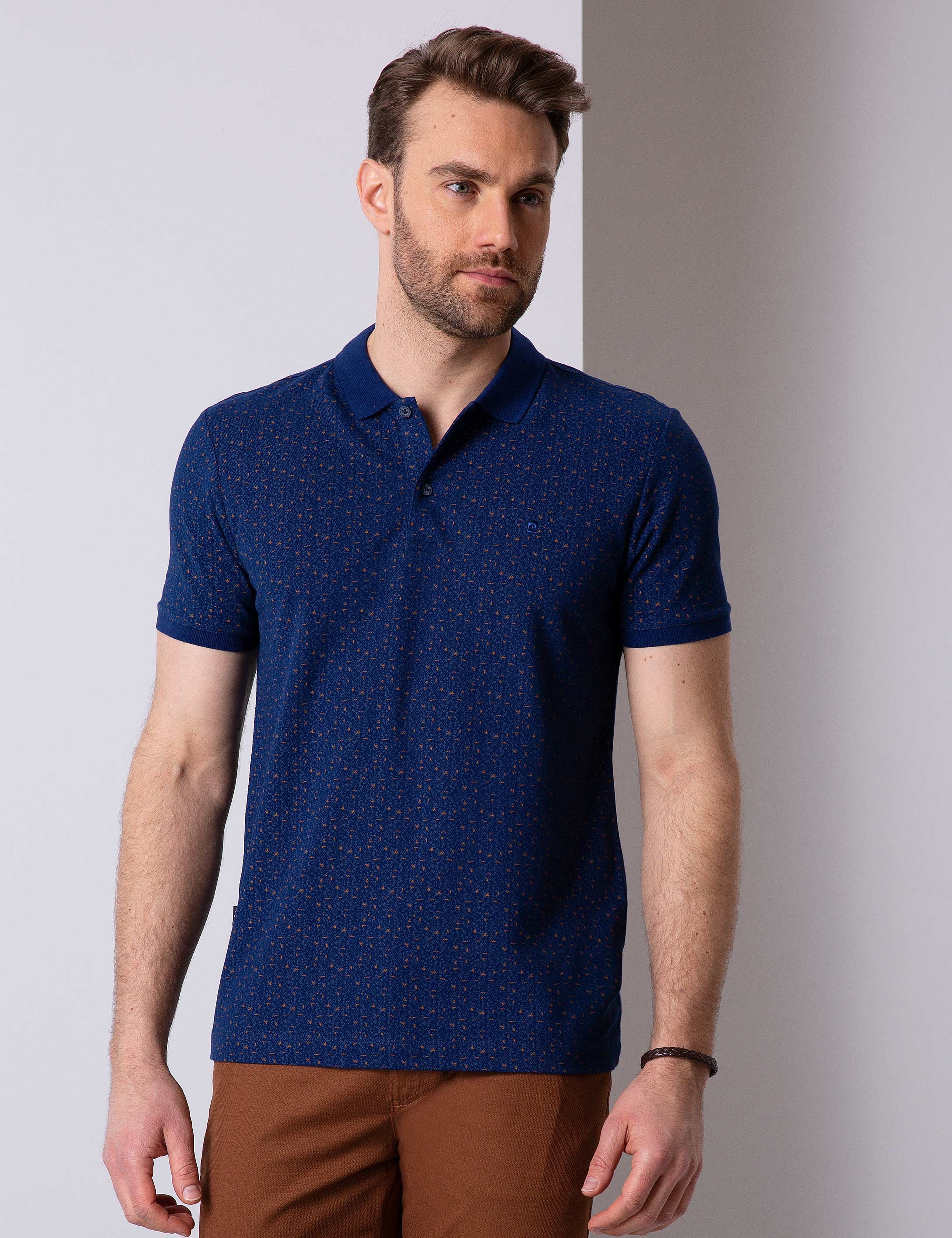 Lacivert Slim Fit Polo Yaka T-Shirt - Image 1