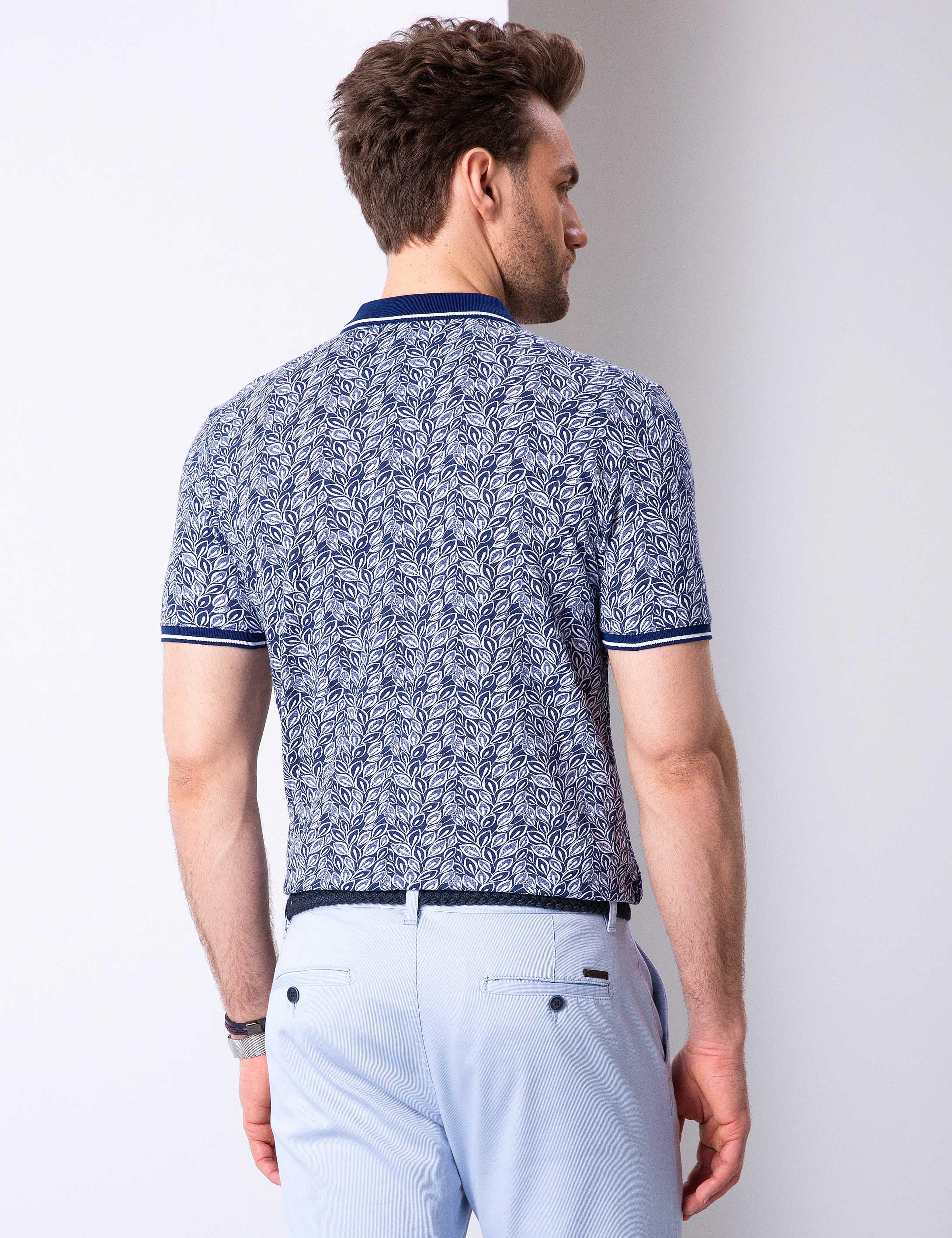 Lacivert Slim Fit Polo Yaka T-Shirt - Image 3