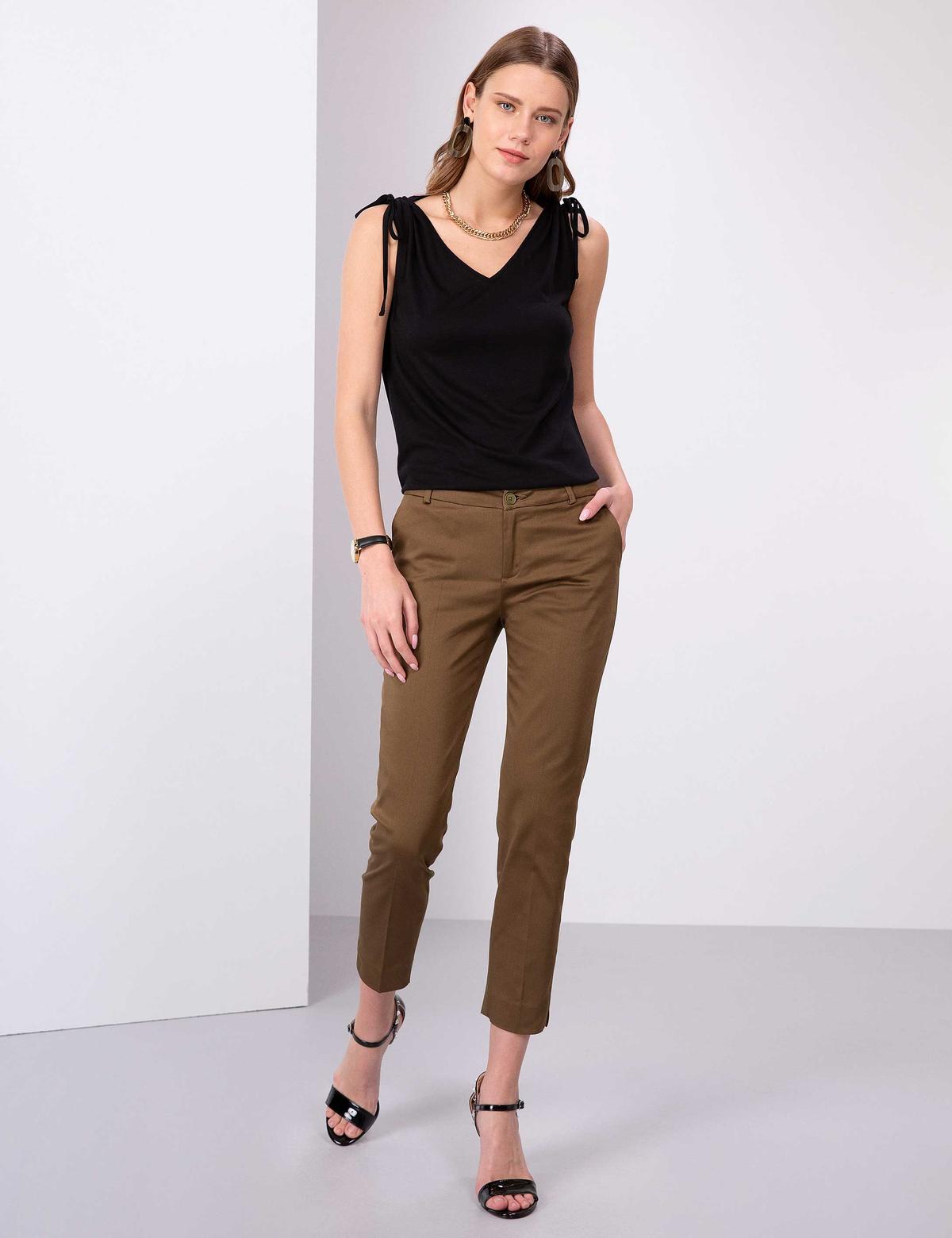 Haki Slim Fit Kumaş Pantolon