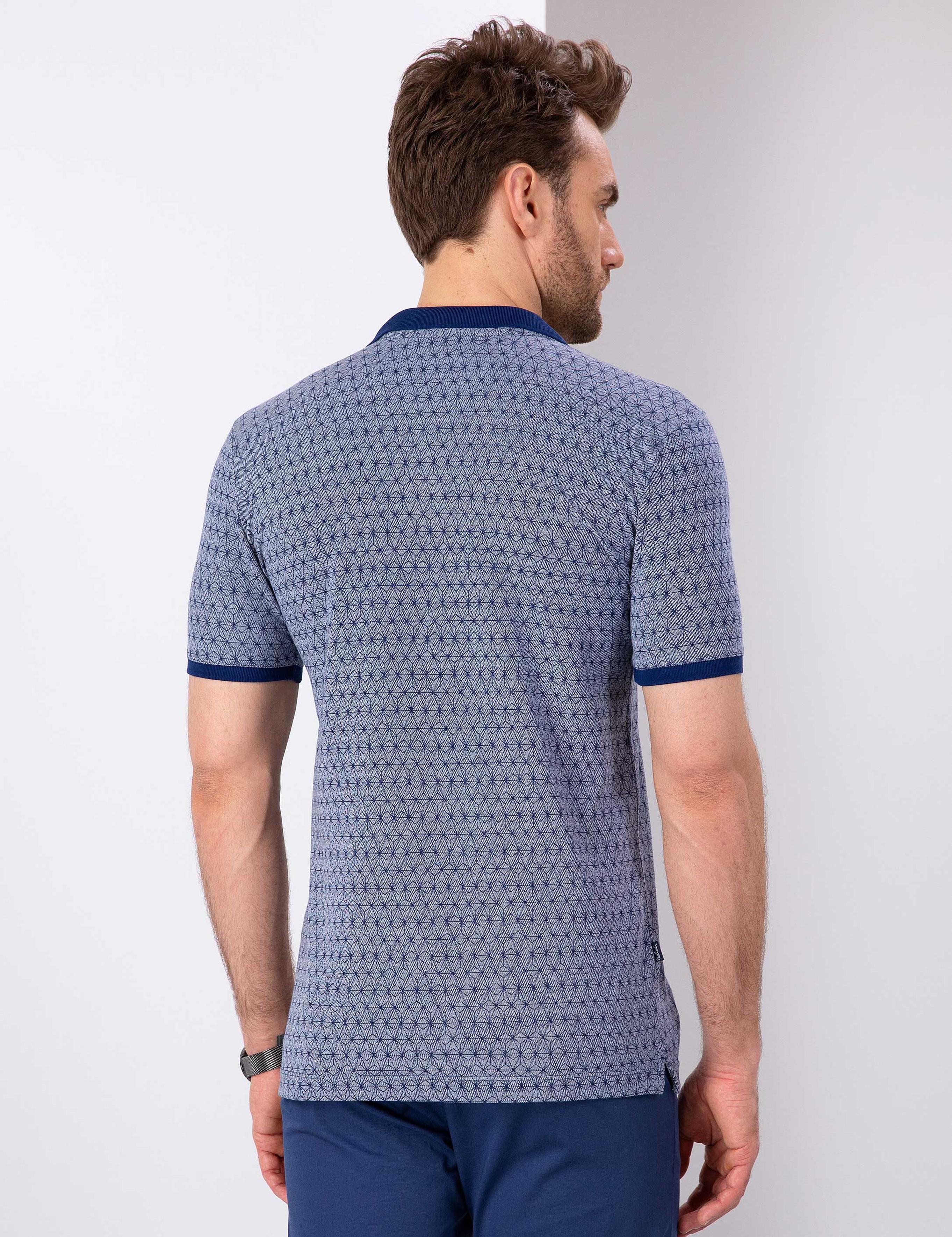 Lacivert Slim Fit Polo Yaka T-Shirt