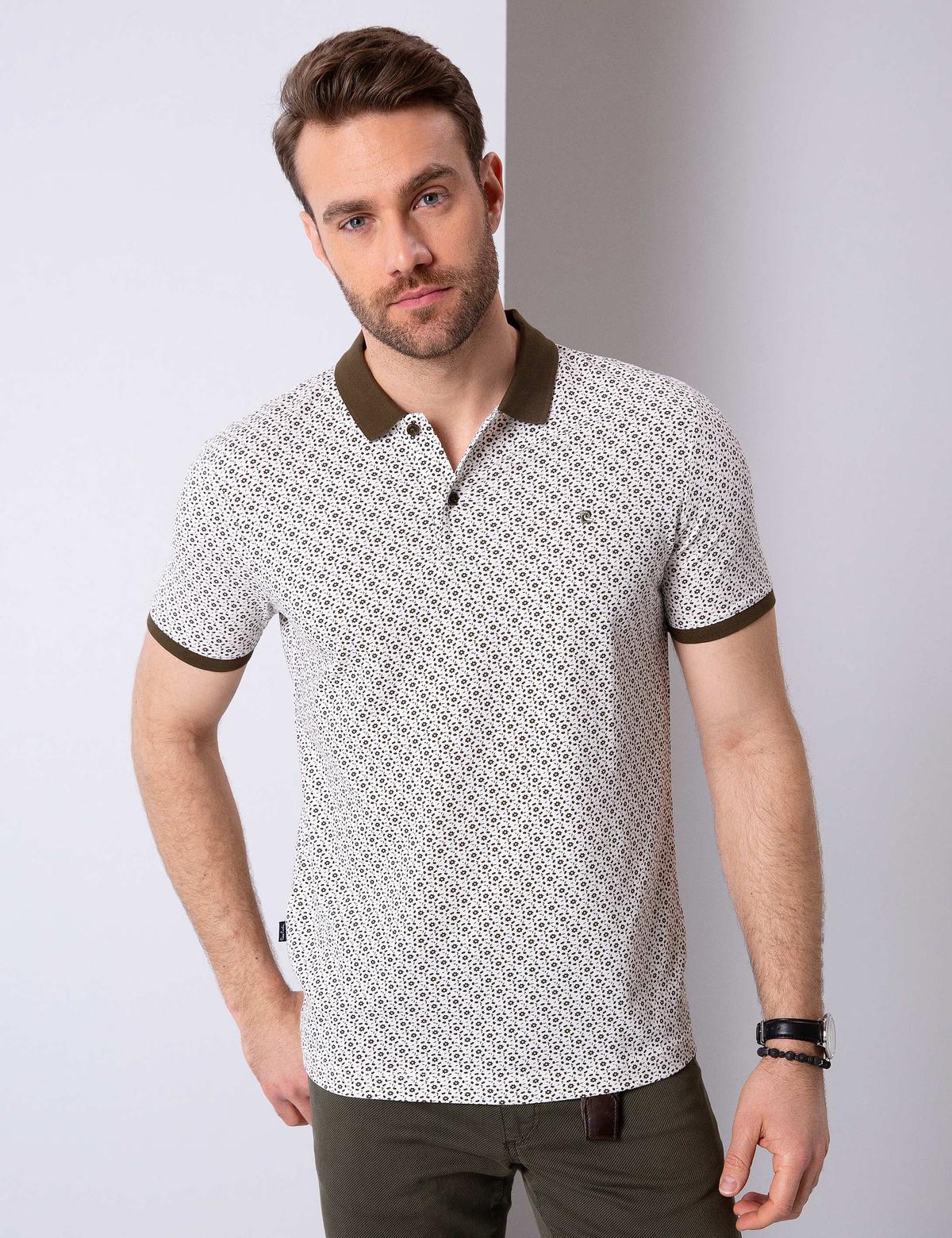 Haki Slim Fit Polo Yaka T-Shirt