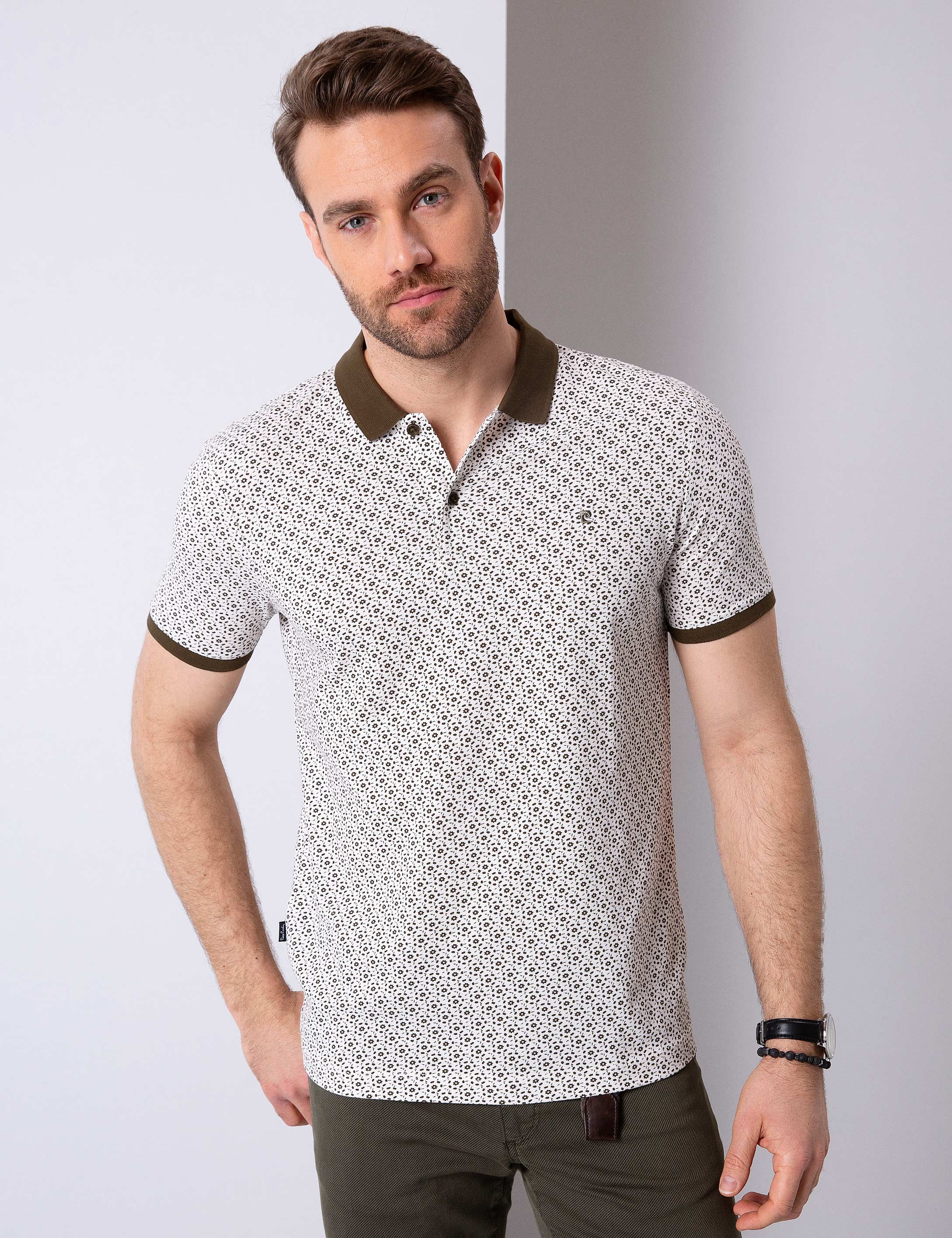 Haki Slim Fit Polo Yaka T-Shirt - Image 1