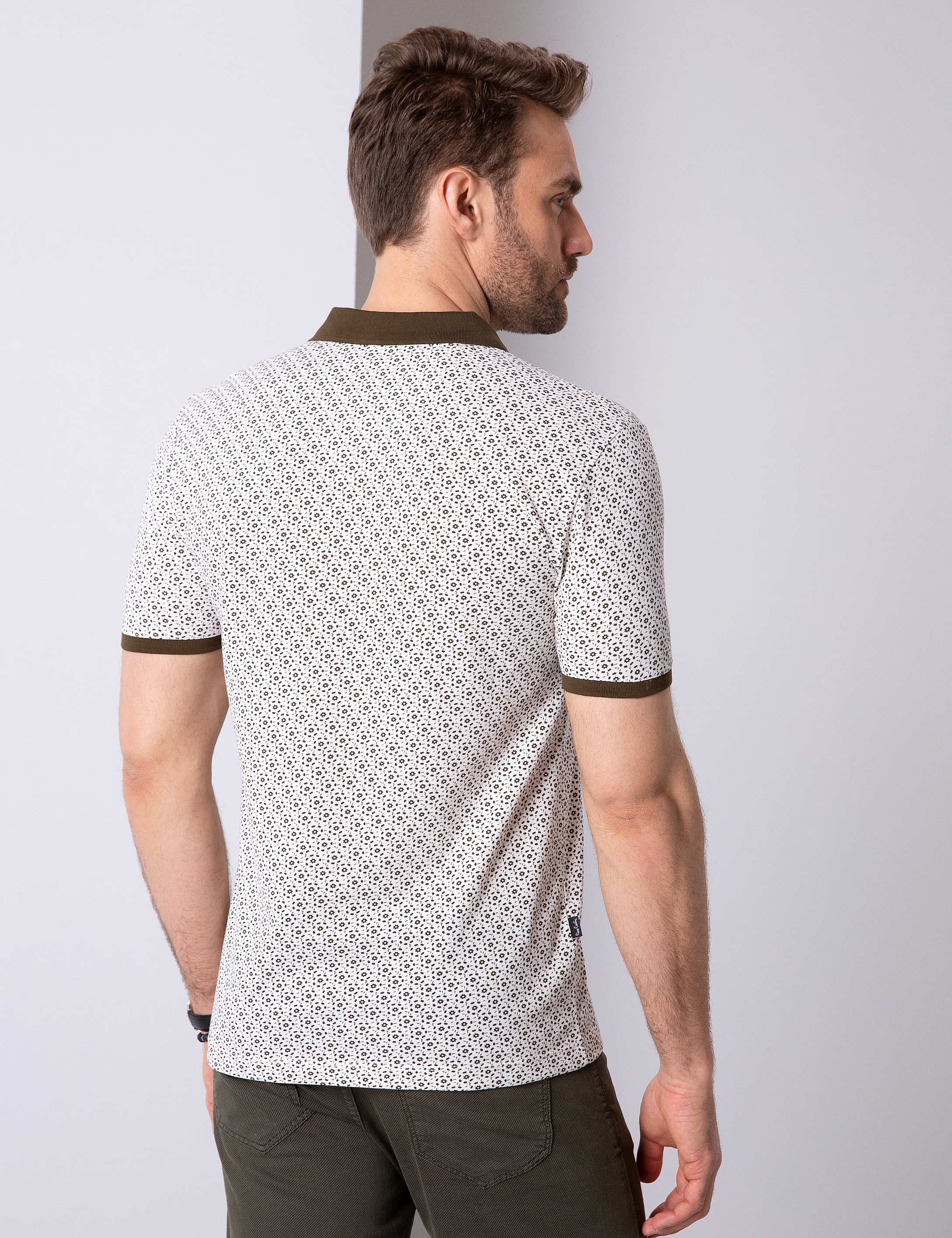 Haki Slim Fit Polo Yaka T-Shirt - Image 3