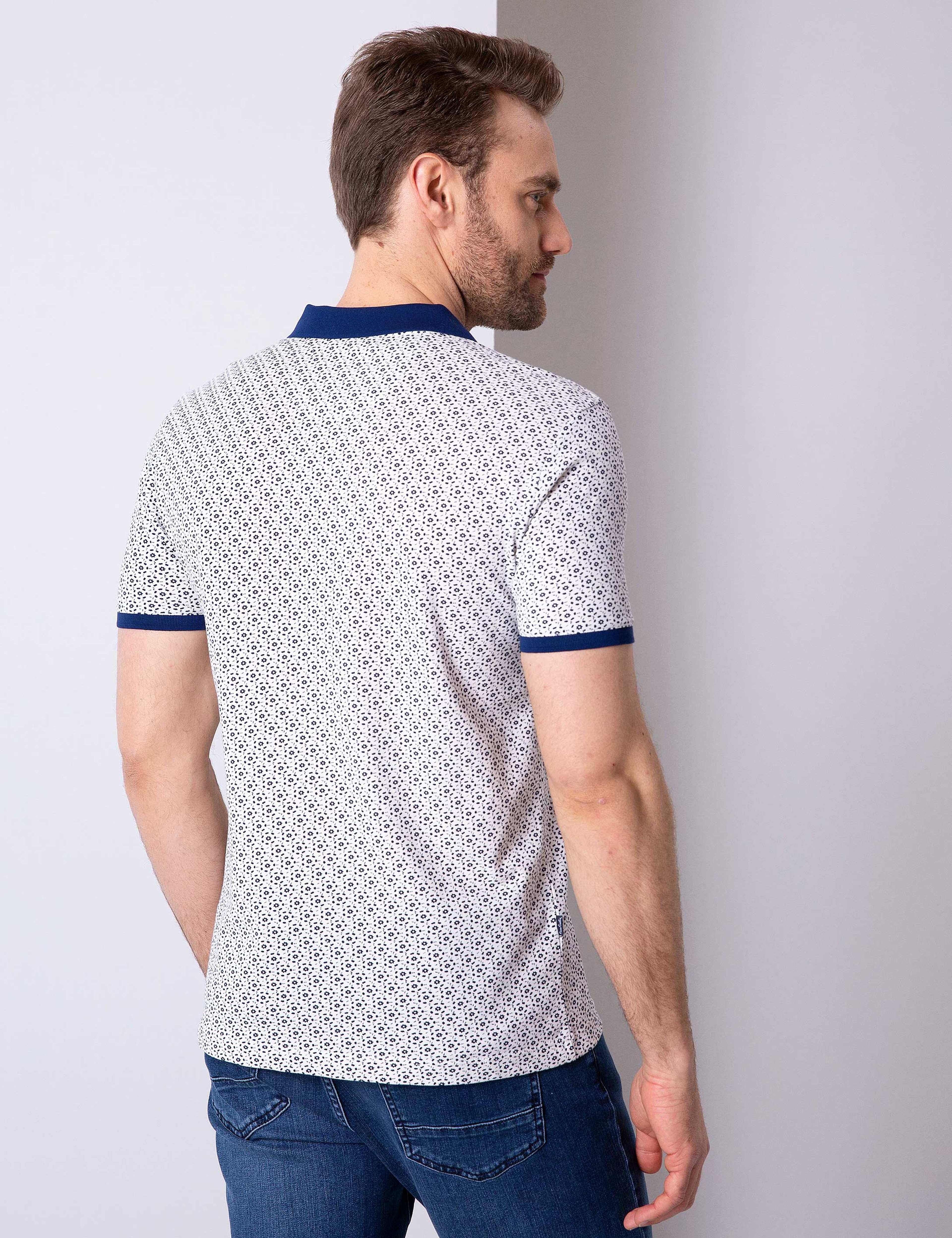 Lacivert Slim Fit Polo Yaka T-Shirt - Image 3