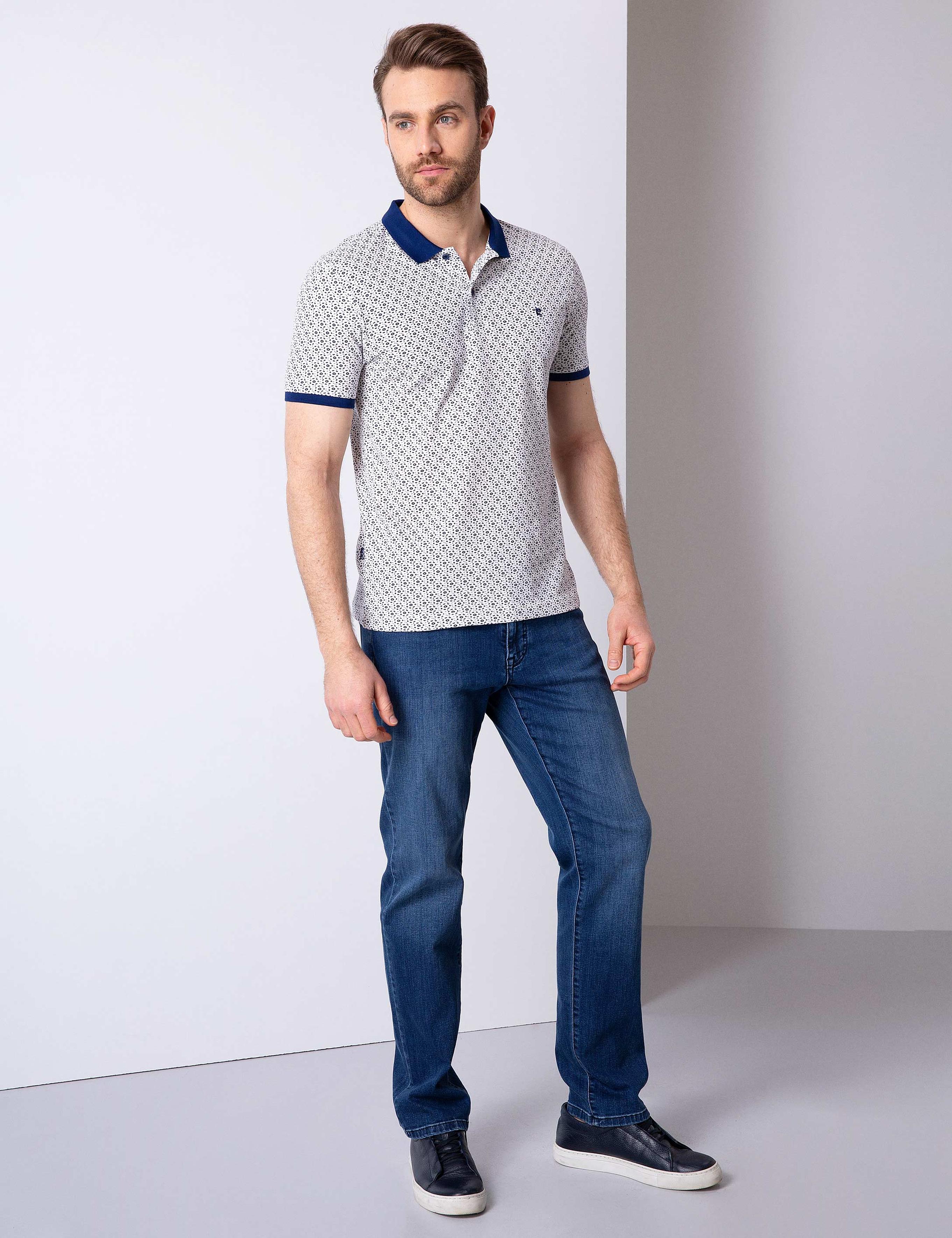 Lacivert Slim Fit Polo Yaka T-Shirt