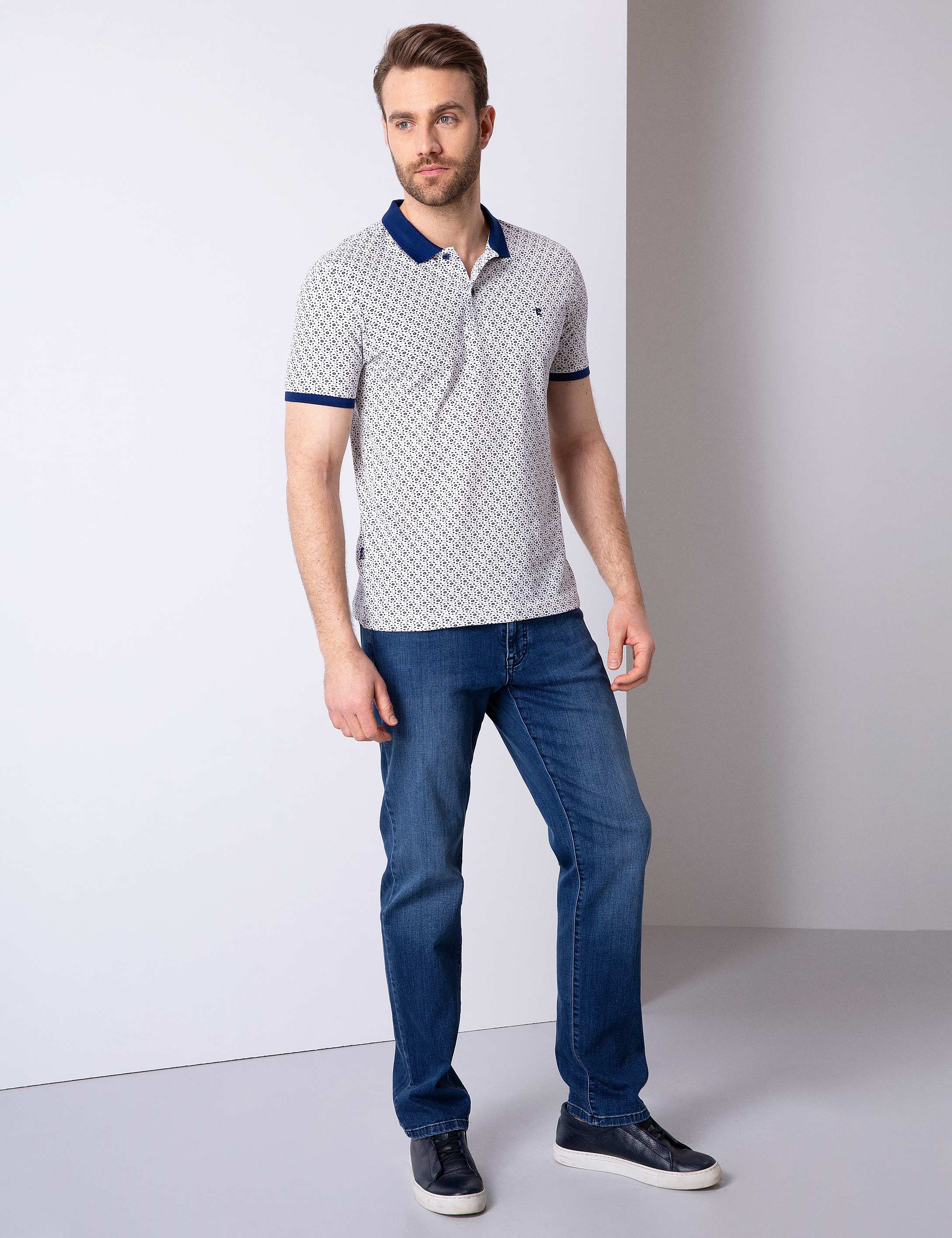 Lacivert Slim Fit Polo Yaka T-Shirt - Image 2