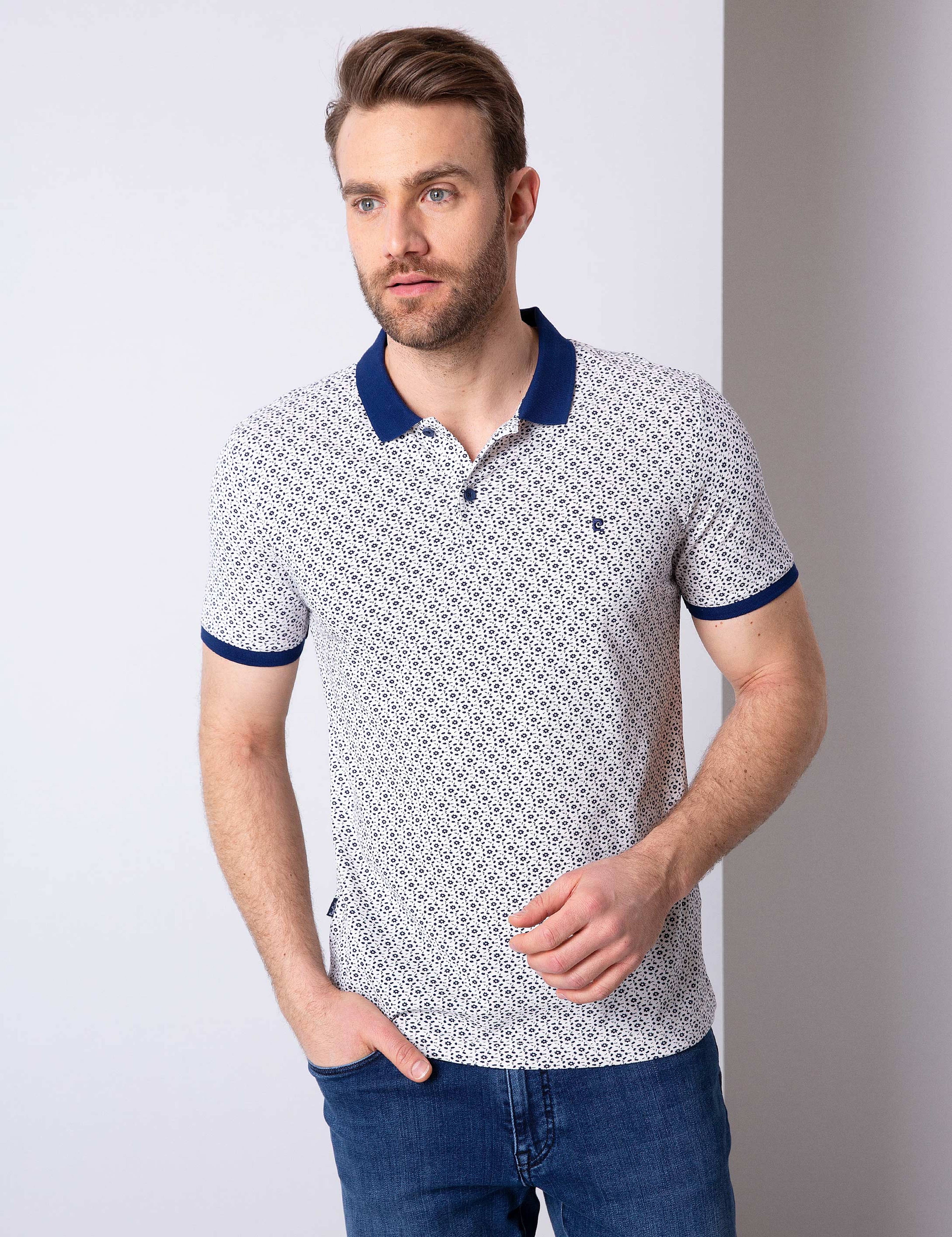 Lacivert Slim Fit Polo Yaka T-Shirt - Image 1