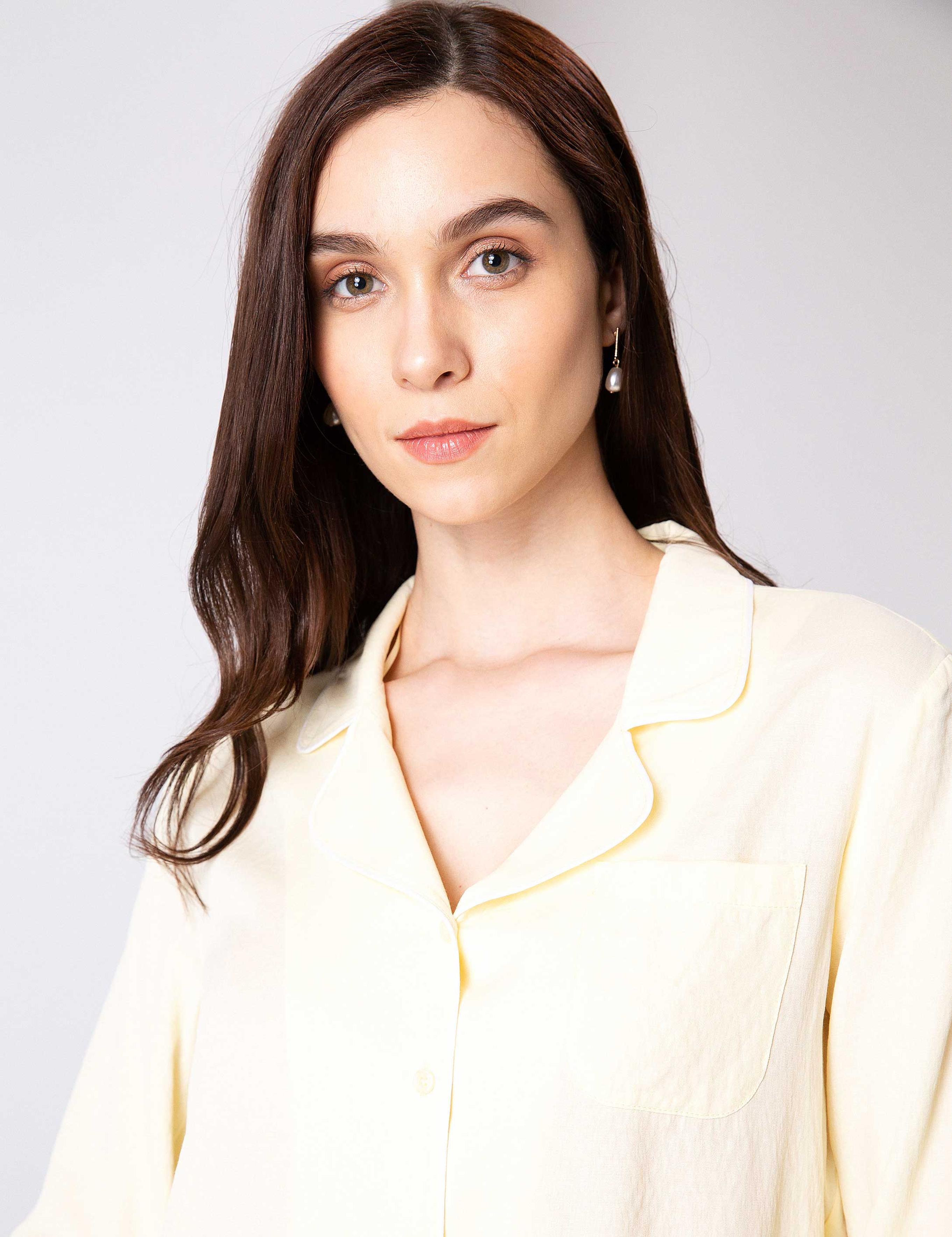 Açık Sarı Uzun Kollu Gömlek