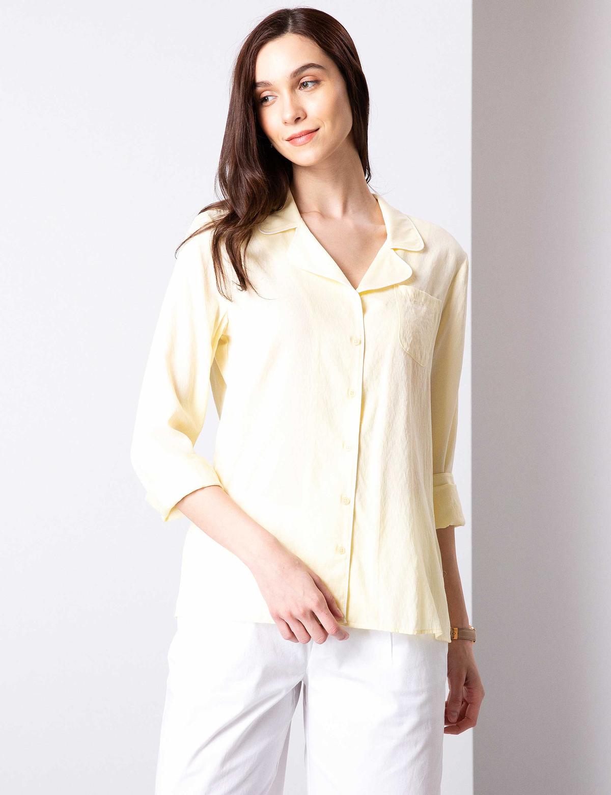 Açık Sarı Uzun Kollu Gömlek - 50204411003