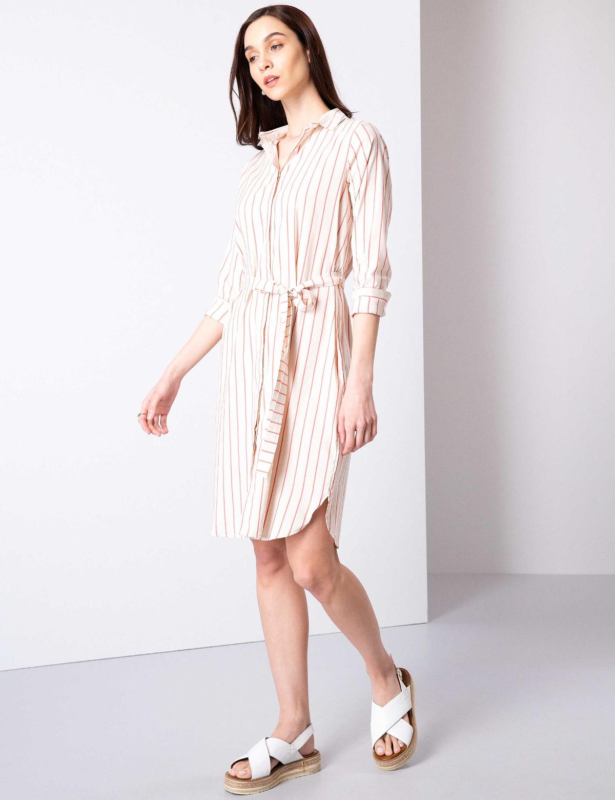 Nar Çiçeği Dokuma Elbise - 50204414006