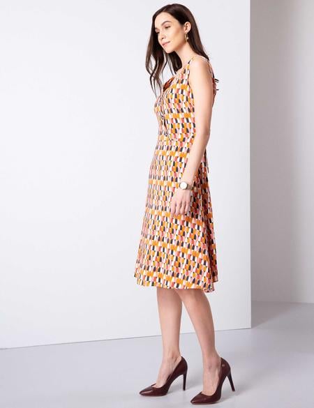 Hardal Dokuma Elbise - 50204424003