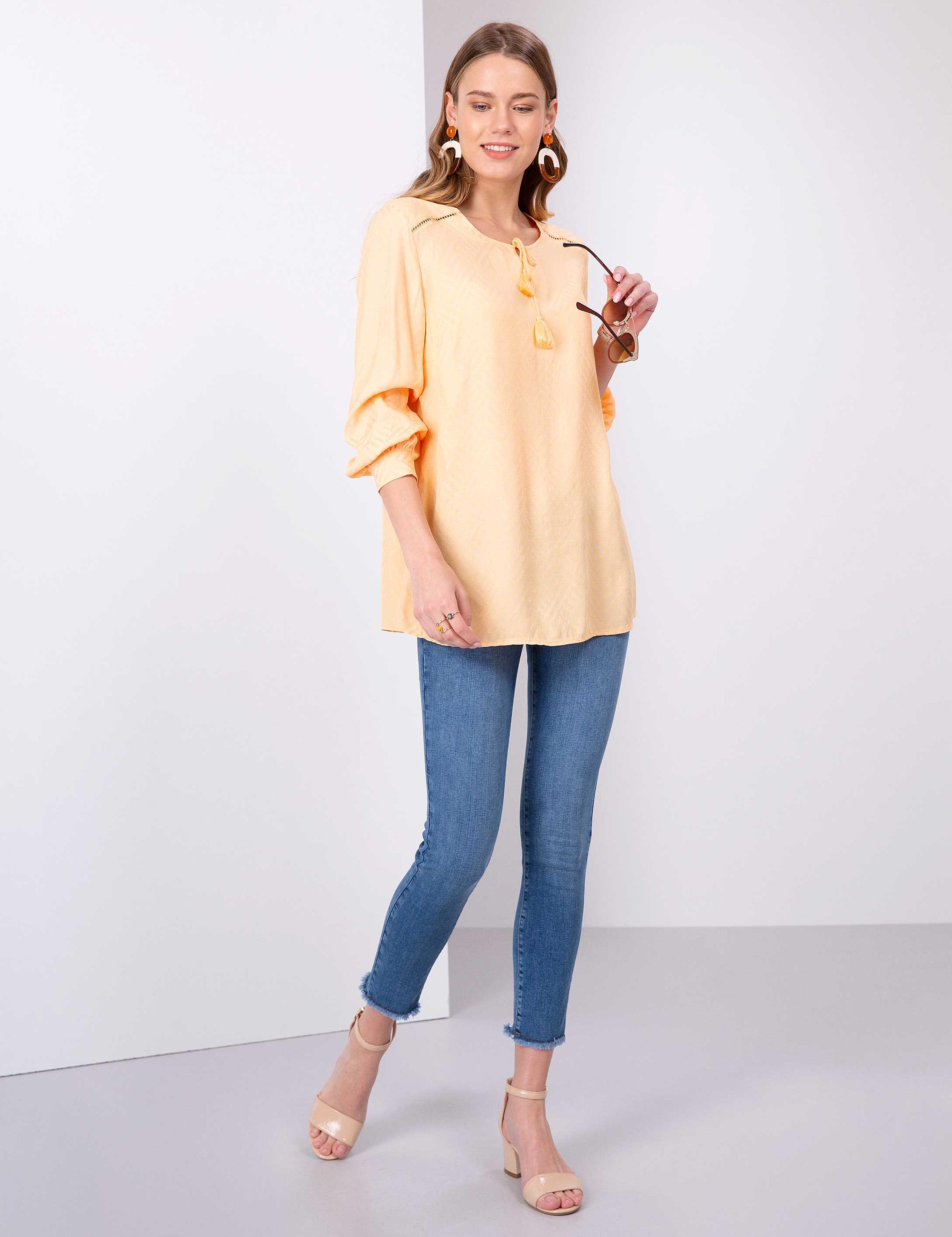 Turuncu Comfort Fit Bluz