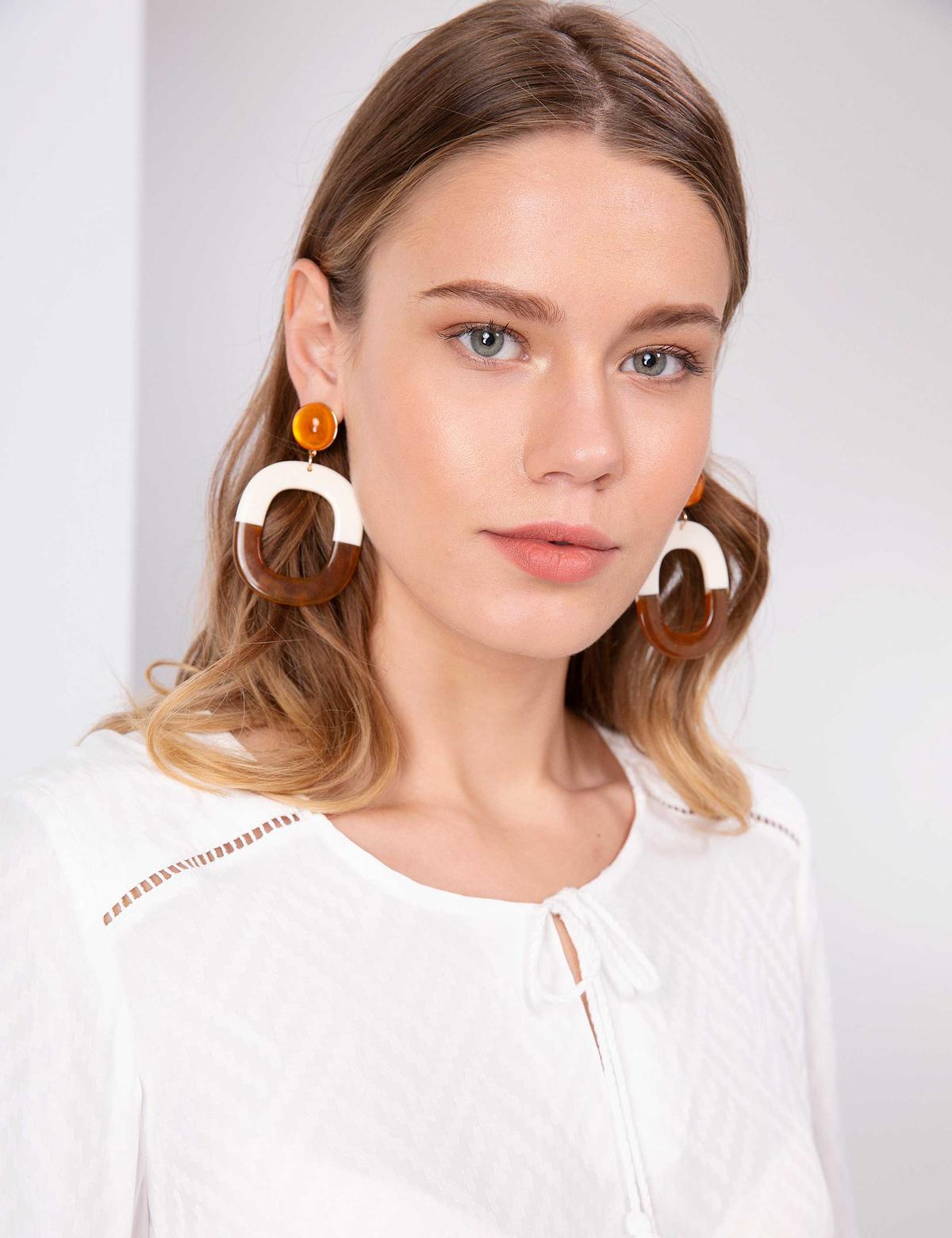 Ekru Comfort Fit Bluz