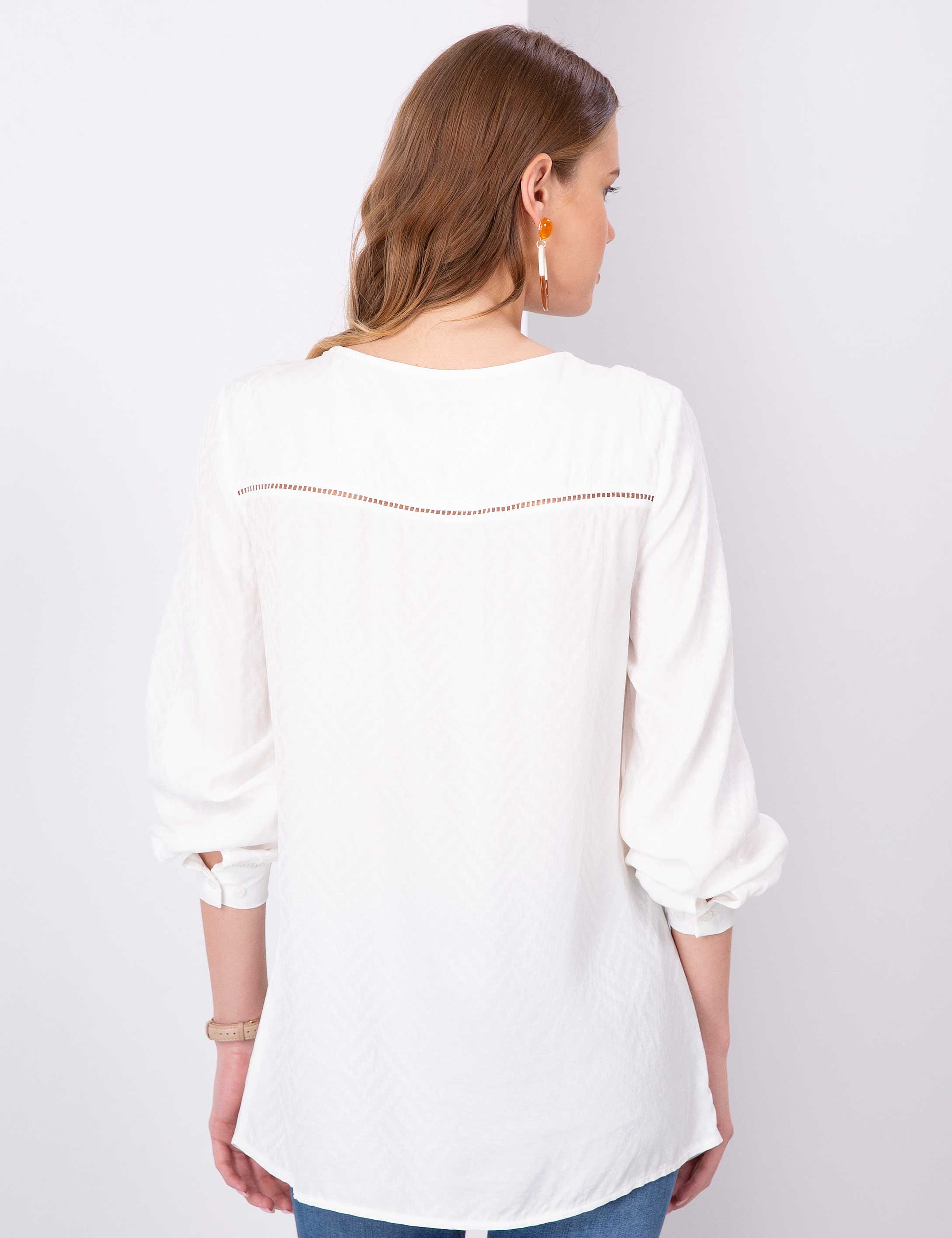 Ekru Comfort Fit Bluz - Image 3