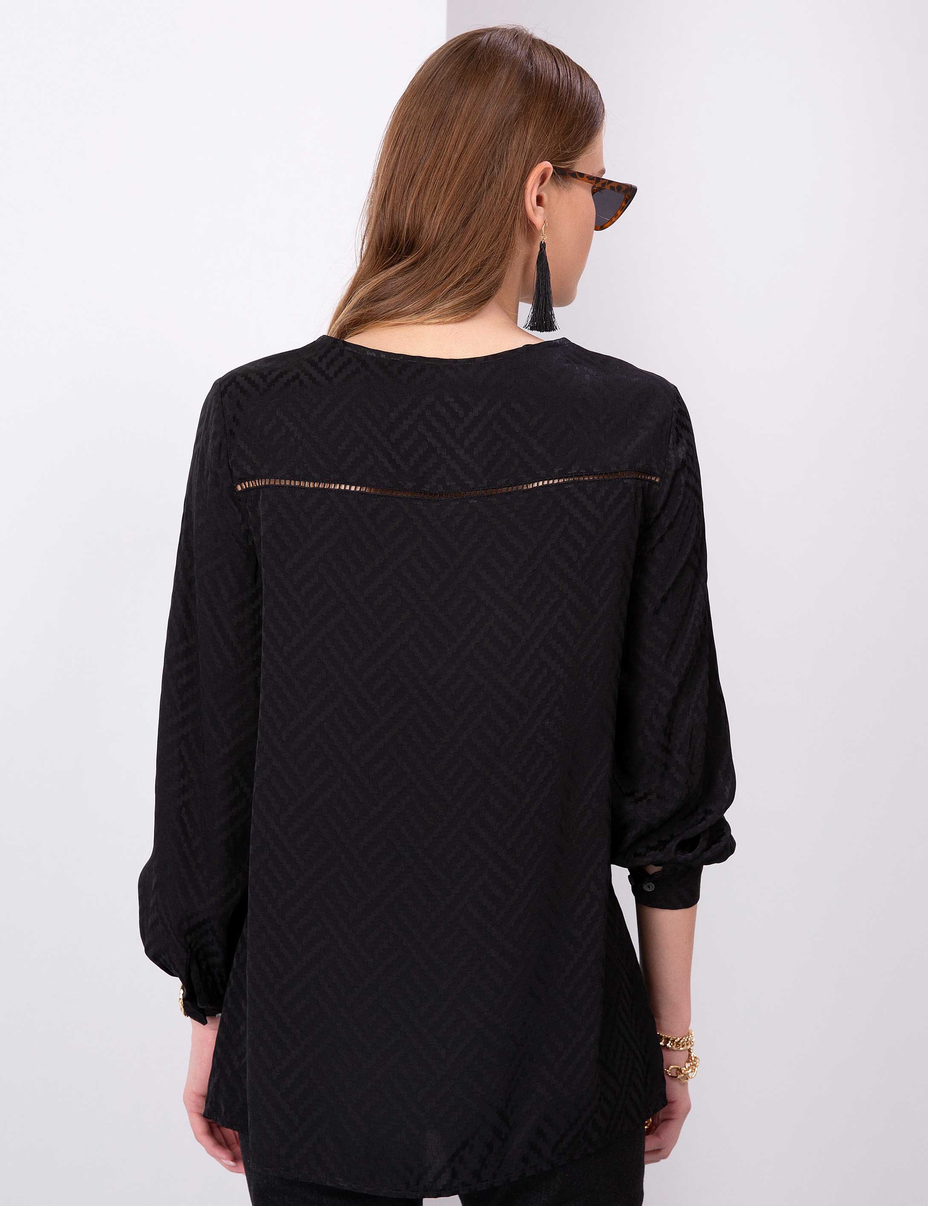 Siyah Comfort Fit Bluz - Image 3