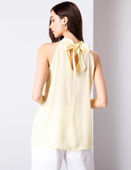 Sarı Kolsuz Bluz - 50204431003