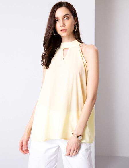 Sarı Kolsuz Bluz - 50204431003